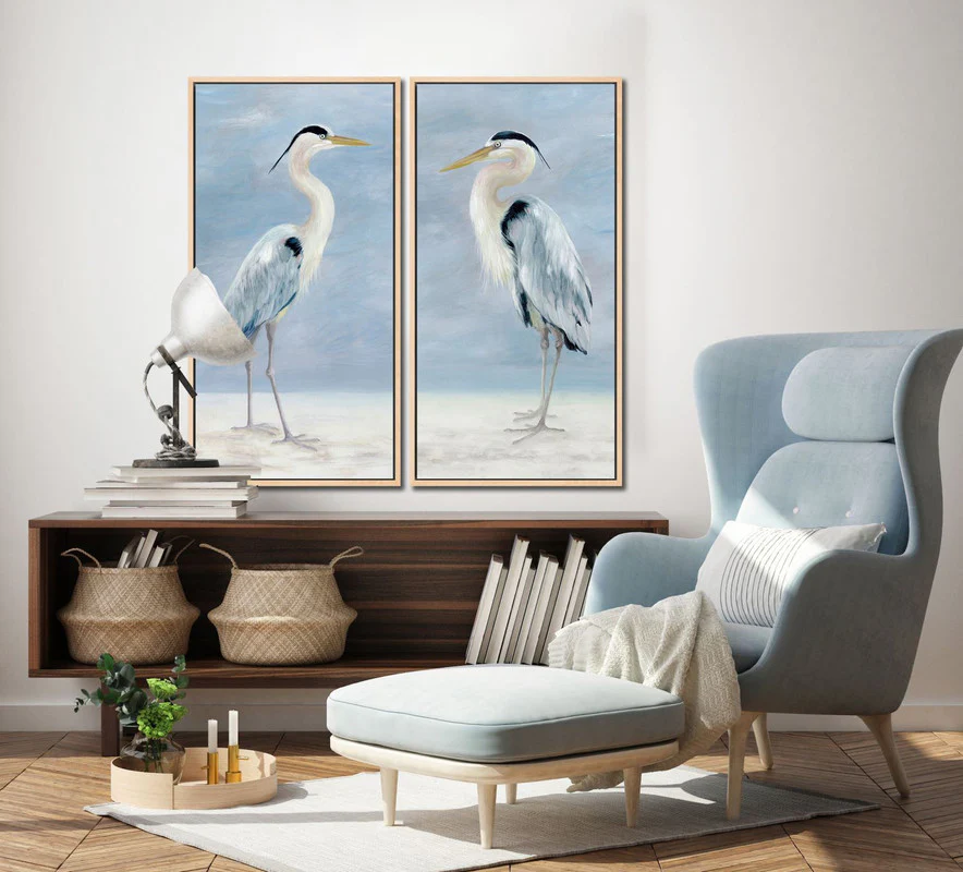Proud Bird I Wall Art - Blue/White - 19 X 37 - Image 2