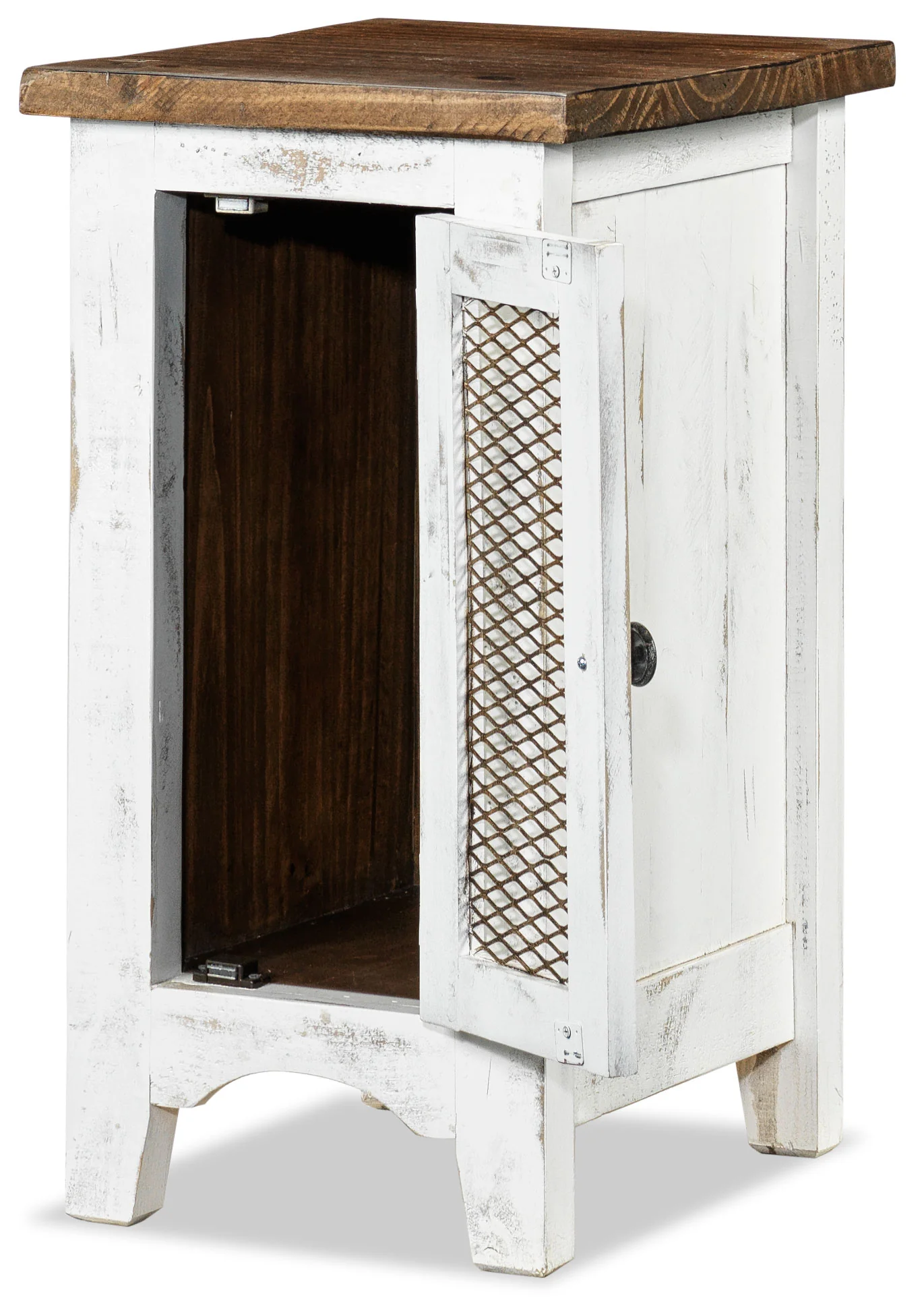 Pueblo 17" Chairside Table - Weathered White - Image 2