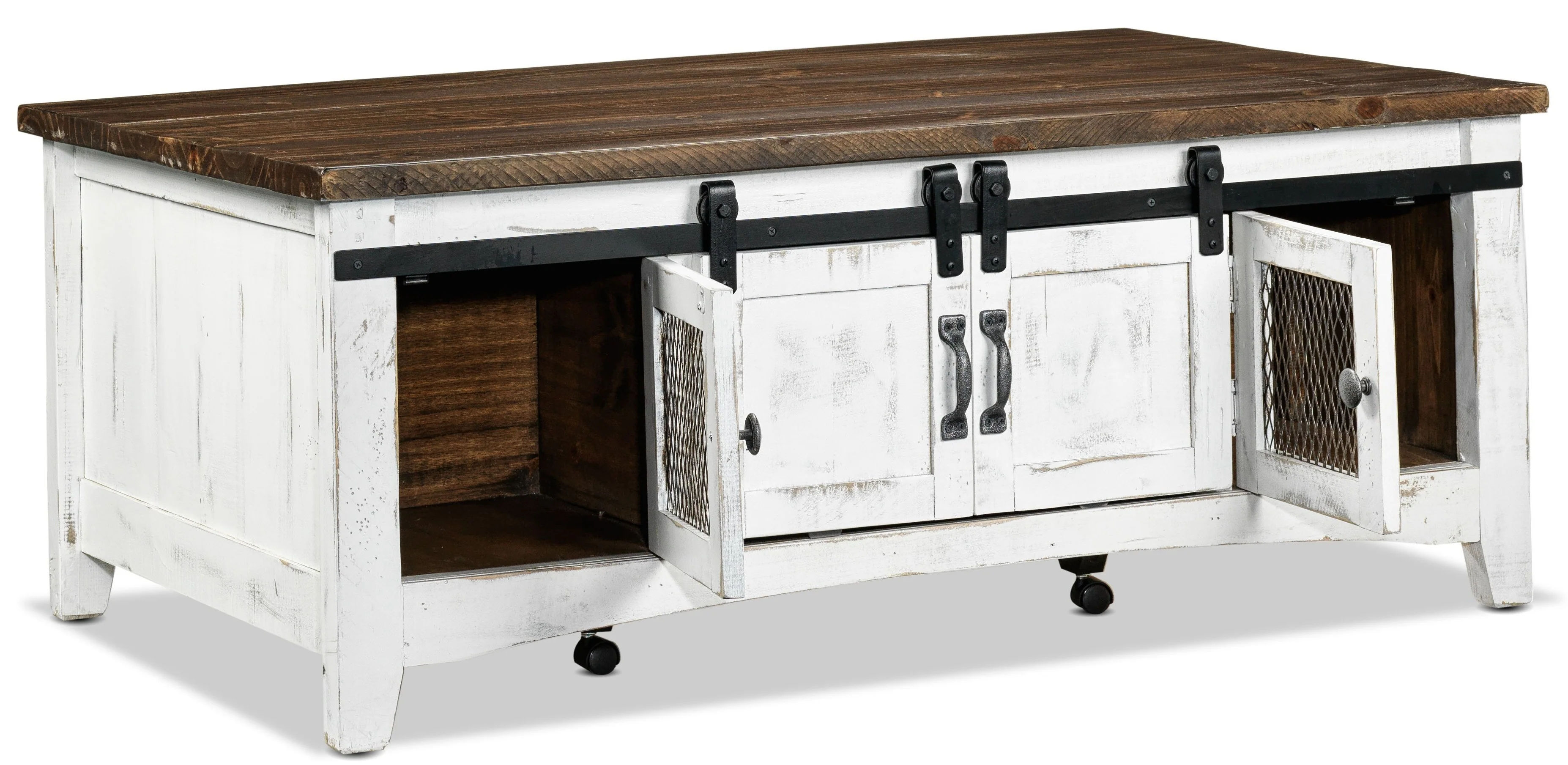Pueblo 50" Coffee Table - Weathered White - Image 3