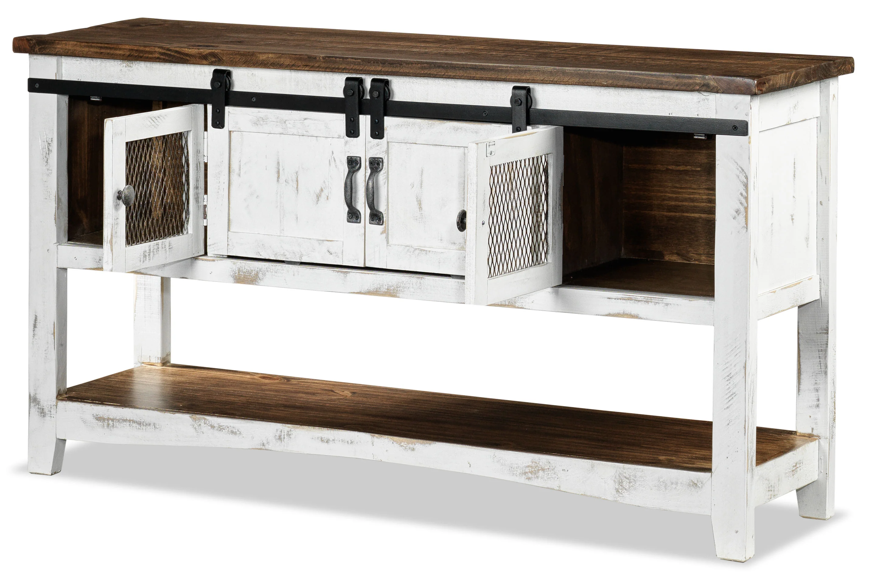 Pueblo 55" Sofa Table - Weathered White - Image 2