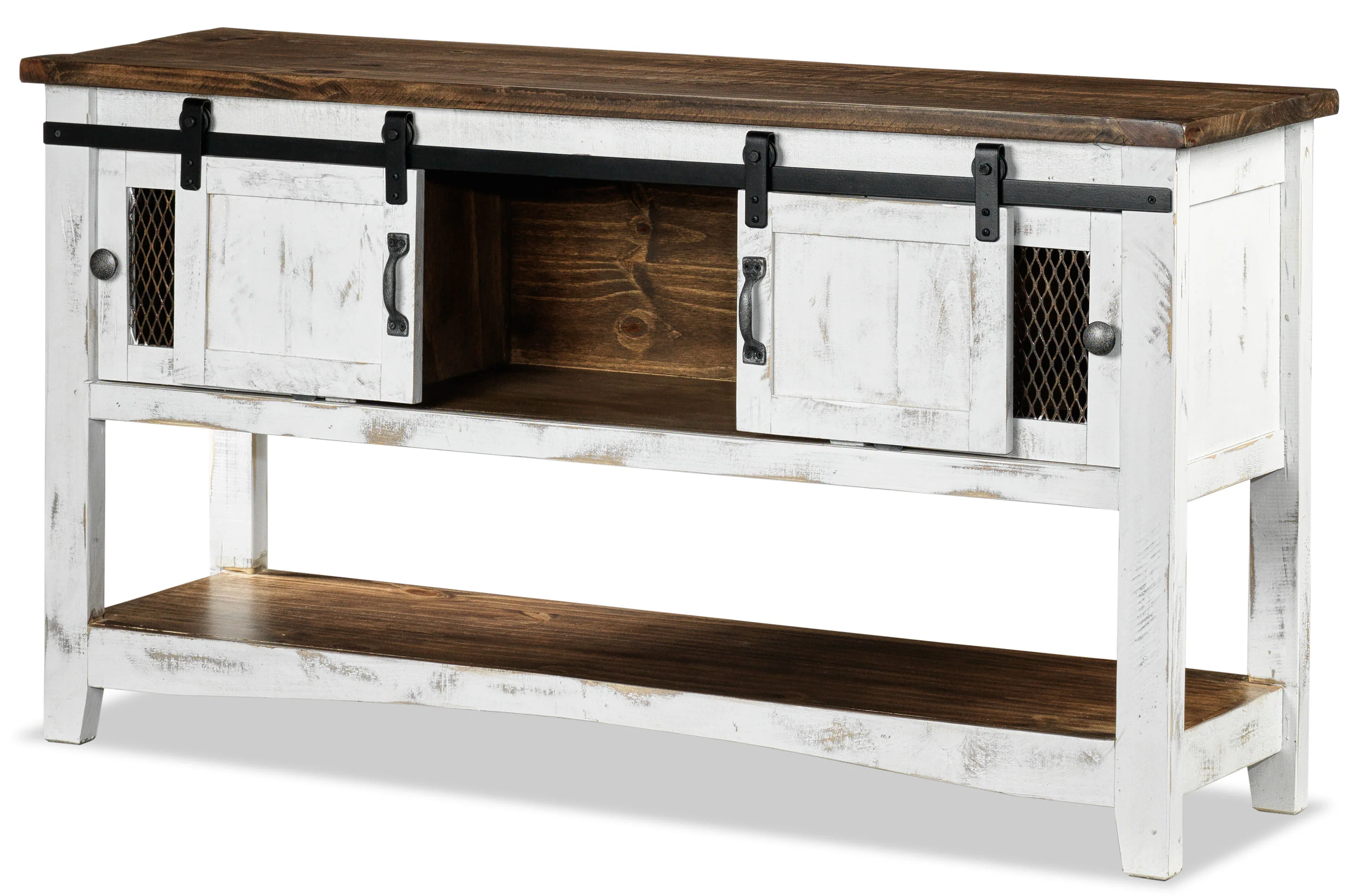 Pueblo 55" Sofa Table - Weathered White - Image 3