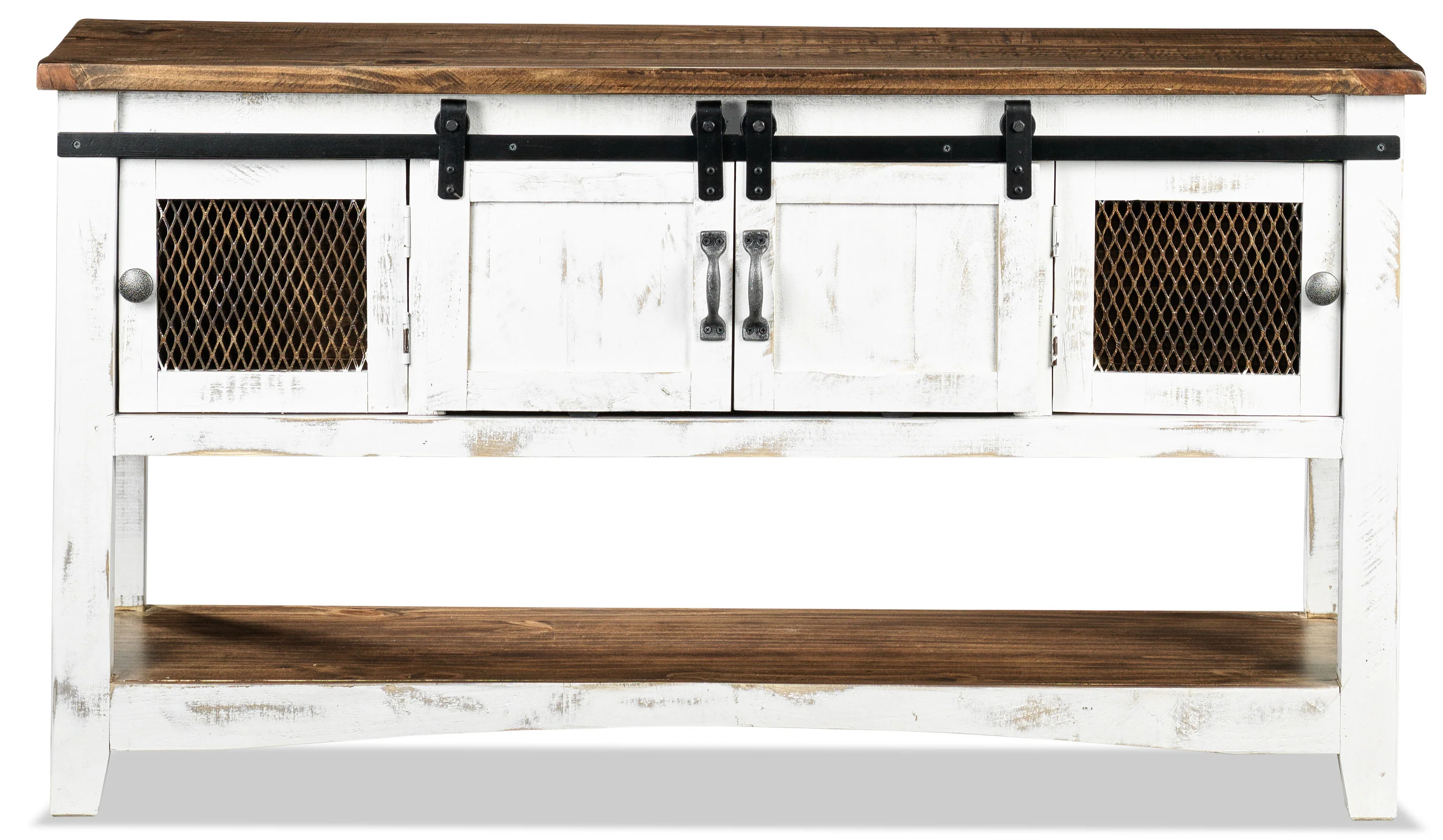 Pueblo 55" Sofa Table - Weathered White - Image 6