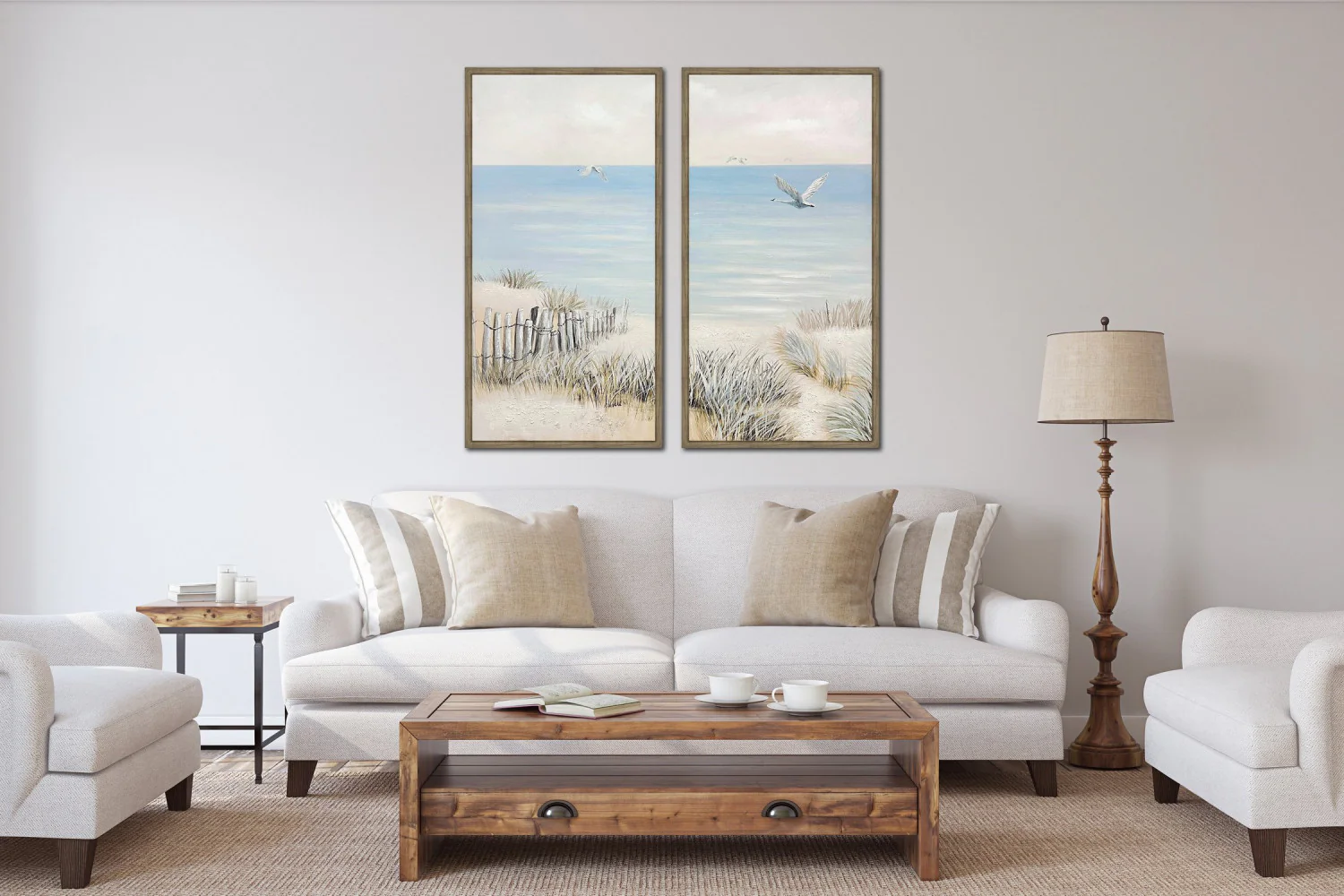 Quiet Shoreline II Art - Beige/Blue - 40 X 20 - Image 2
