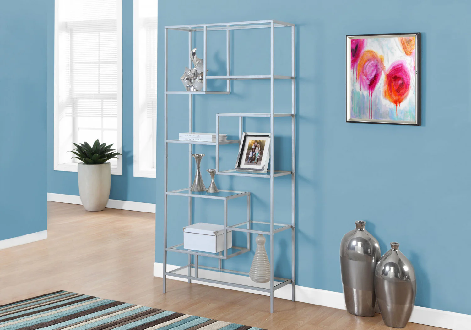 Quin Bookcase - Silver - Image 6