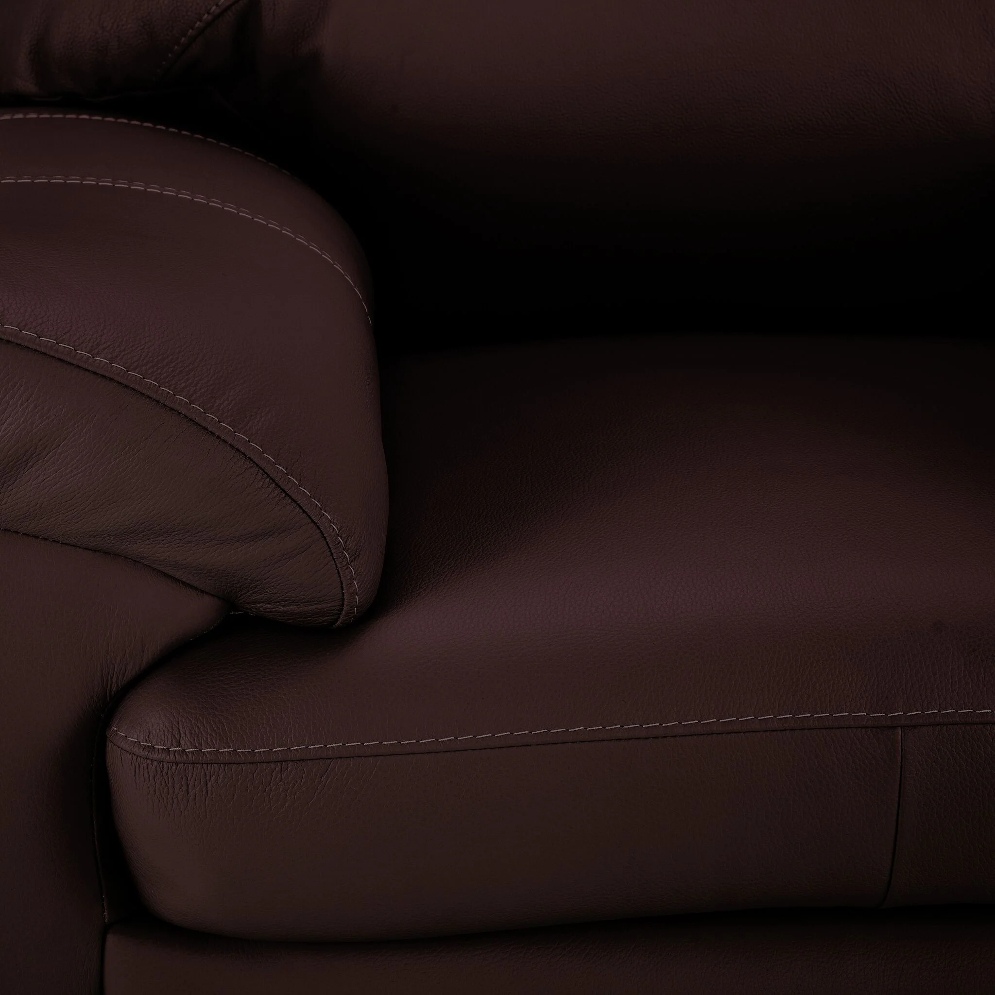 Raphael Leather Loveseat - Mocha - Image 3