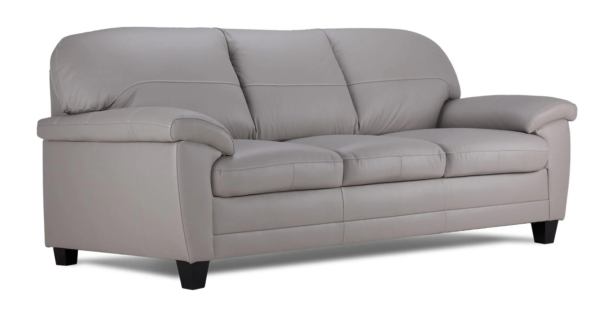 Raphael Leather Sofa and Loveseat Set - Cloud Grey - Image 2
