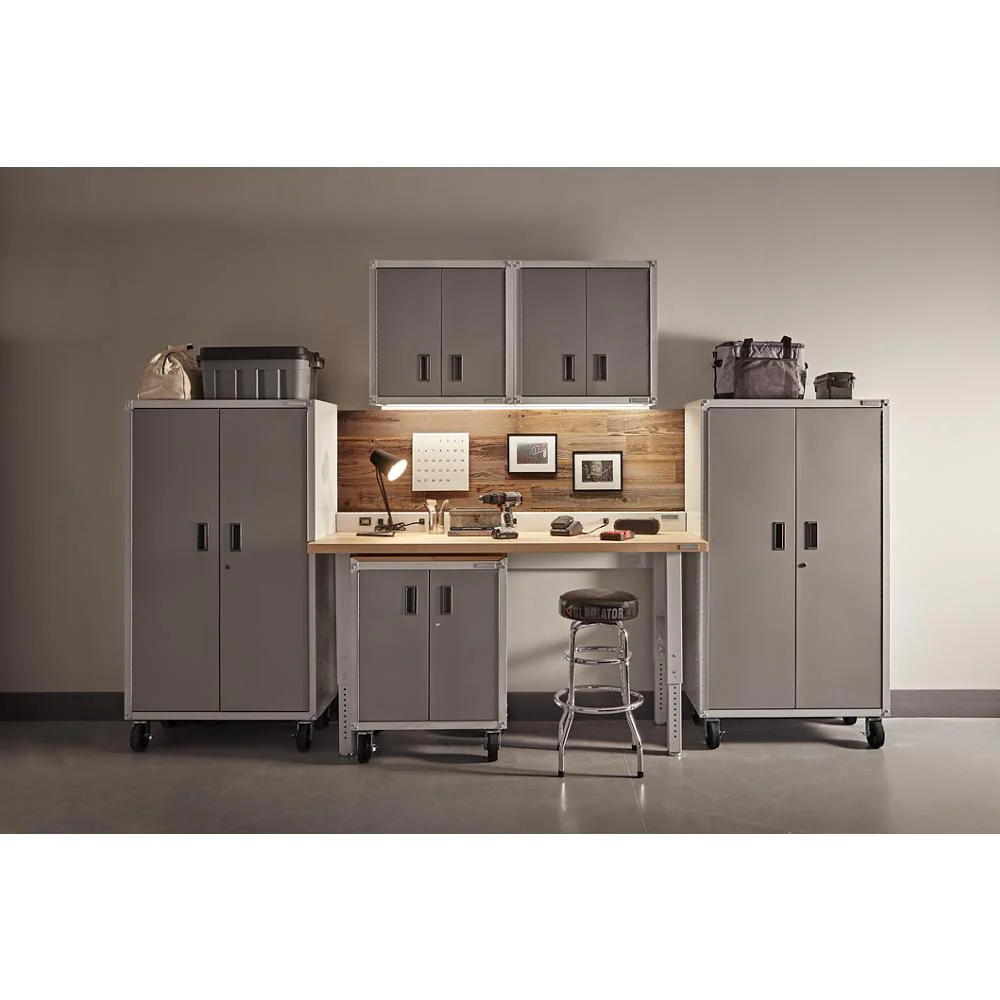 Ready-to-assemble Full-door Wall Gearbox - Gray Slate Storage Solution - Image 3