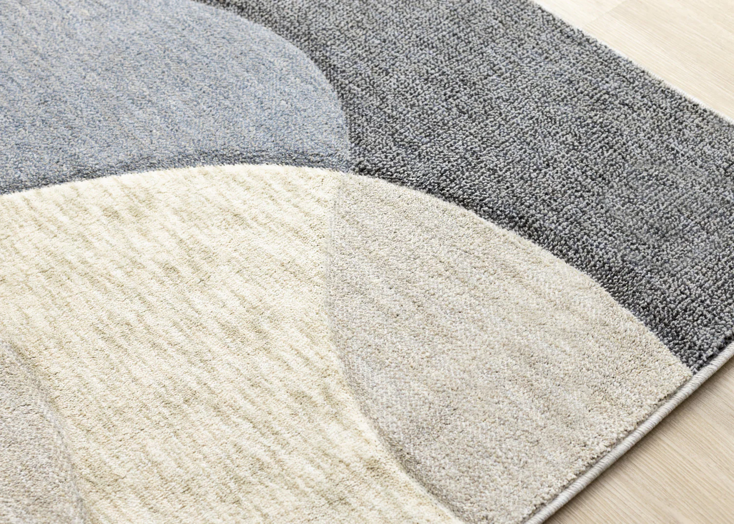 Recycled Polyester Modern Teardrop Area Rug - 5' X 8' - Blue/Grey - Image 3