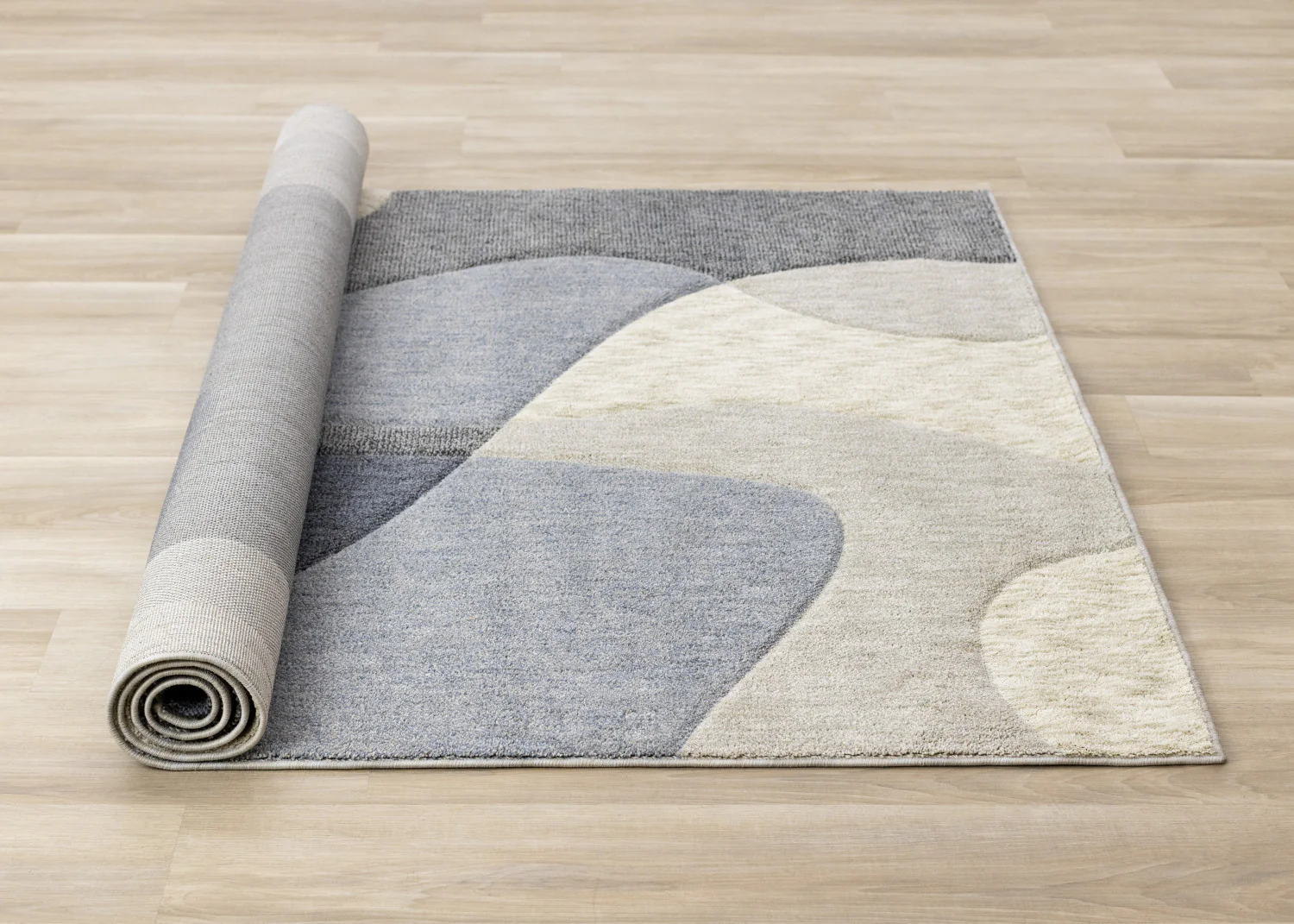 Recycled Polyester Modern Teardrop Area Rug - 5' X 8' - Blue/Grey - Image 7