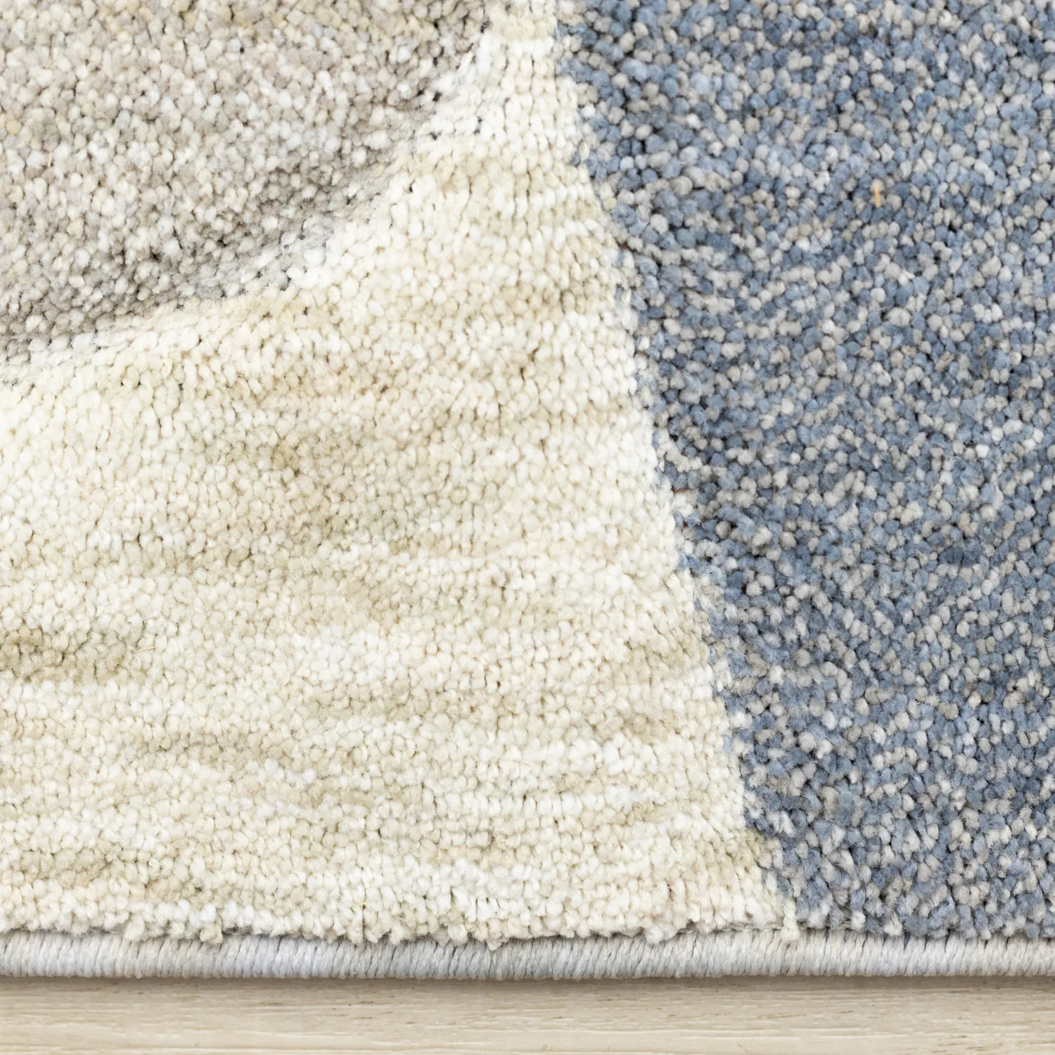 Recycled Polyester Modern Teardrop Area Rug - 5' X 8' - Blue/Grey - Image 9