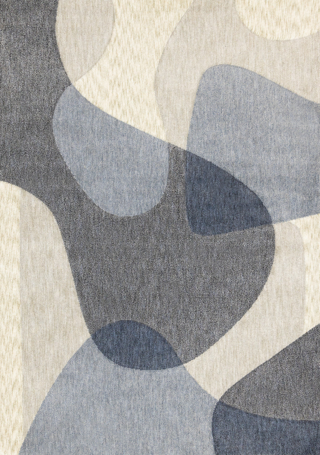 Recycled Polyester Modern Teardrop Area Rug - 8' X 11' - Blue/Grey