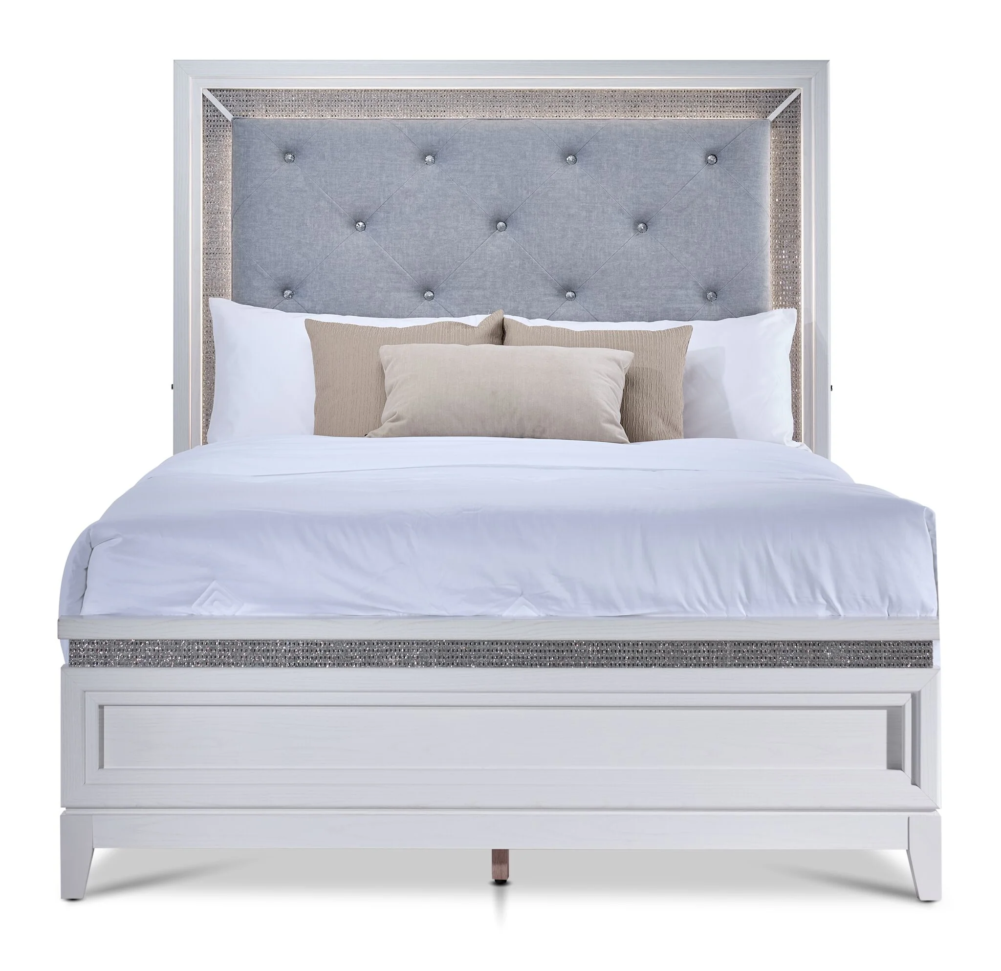 Reflections 3 - Piece Queen Bed - White - Image 4