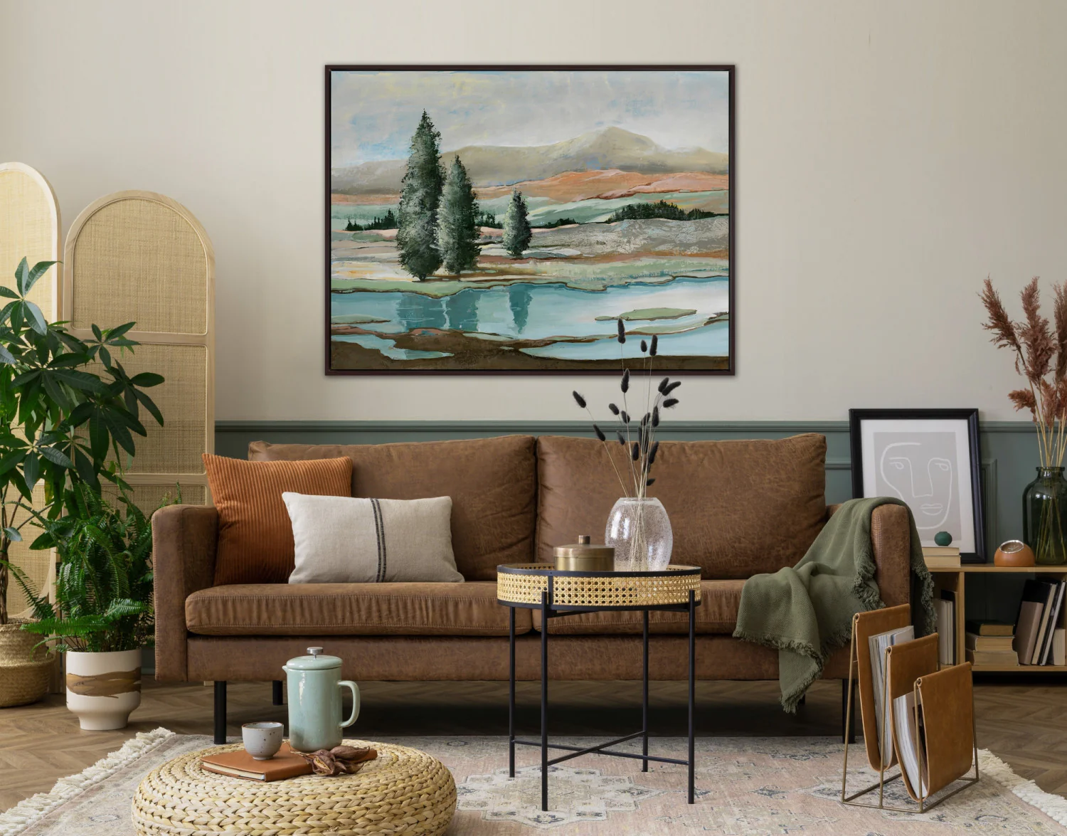 Reflections of the Range Wall Art - Green/Brown - 36 X 48 - Image 2