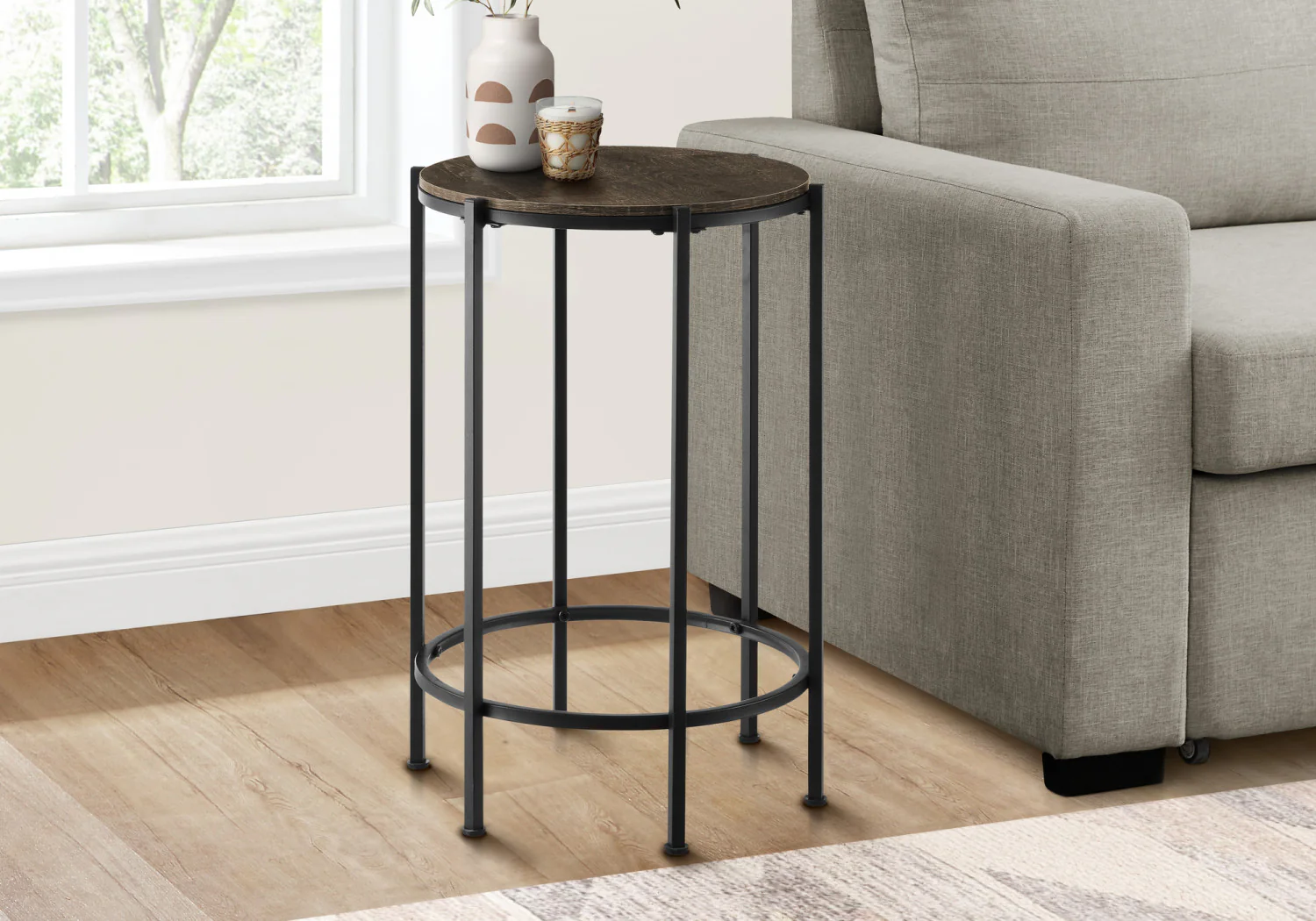 Remi Side Table - Black/Brown - Image 2