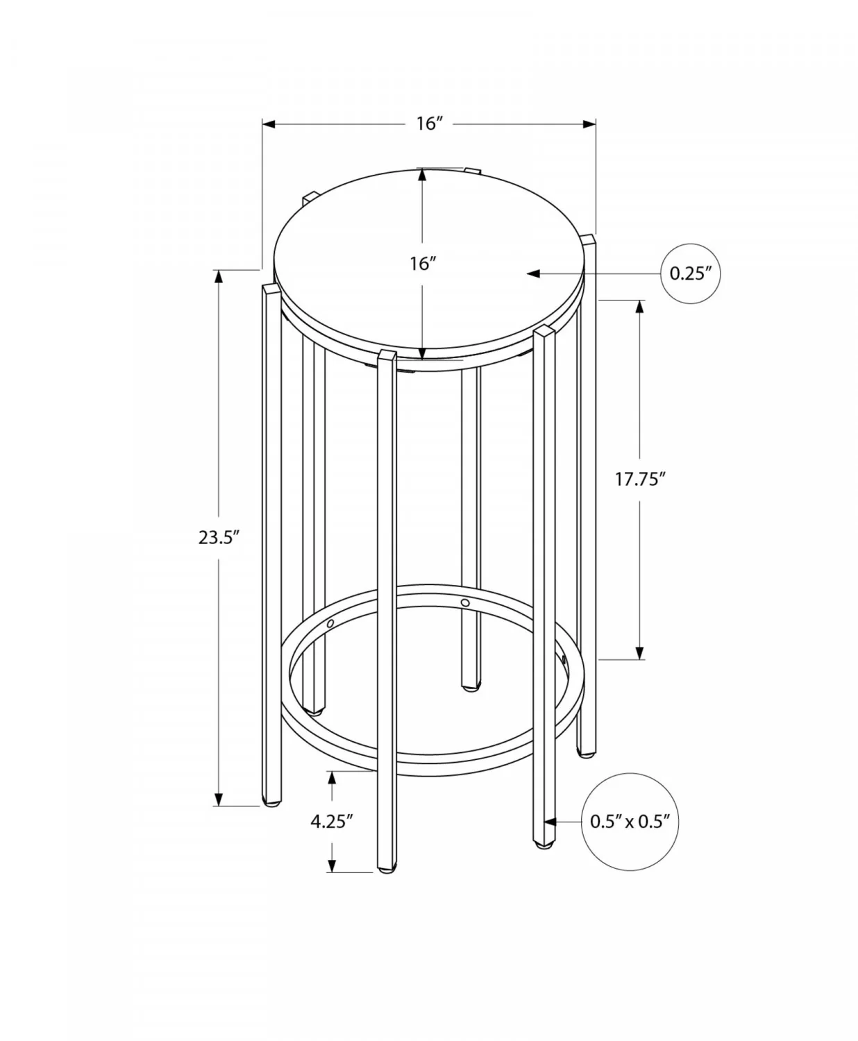 Remi Side Table - Black/Brown - Image 3