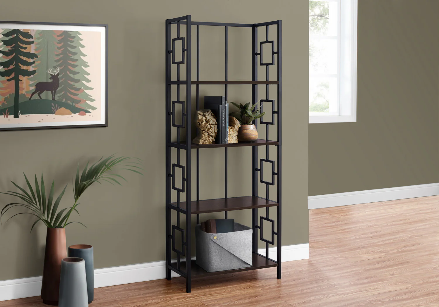 Renna Bookcase - Dark Brown - Image 12