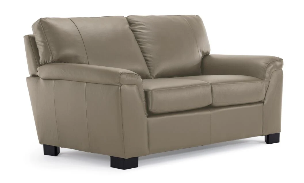 Reynolds Leather Sofa and Loveseat Set - Grey - Image 3