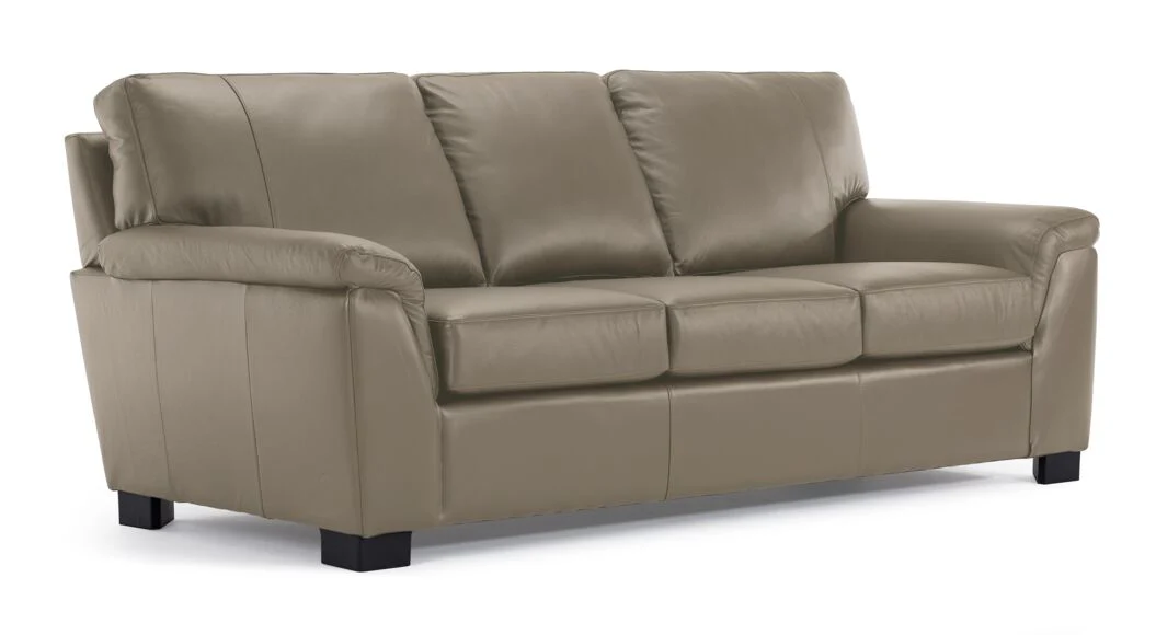 Reynolds Leather Sofa, Loveseat and Chair Set - Grey - Image 2