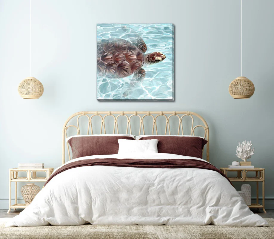 Ride the Current Wall Art - Blue/Brown - 32 X 32 - Image 2