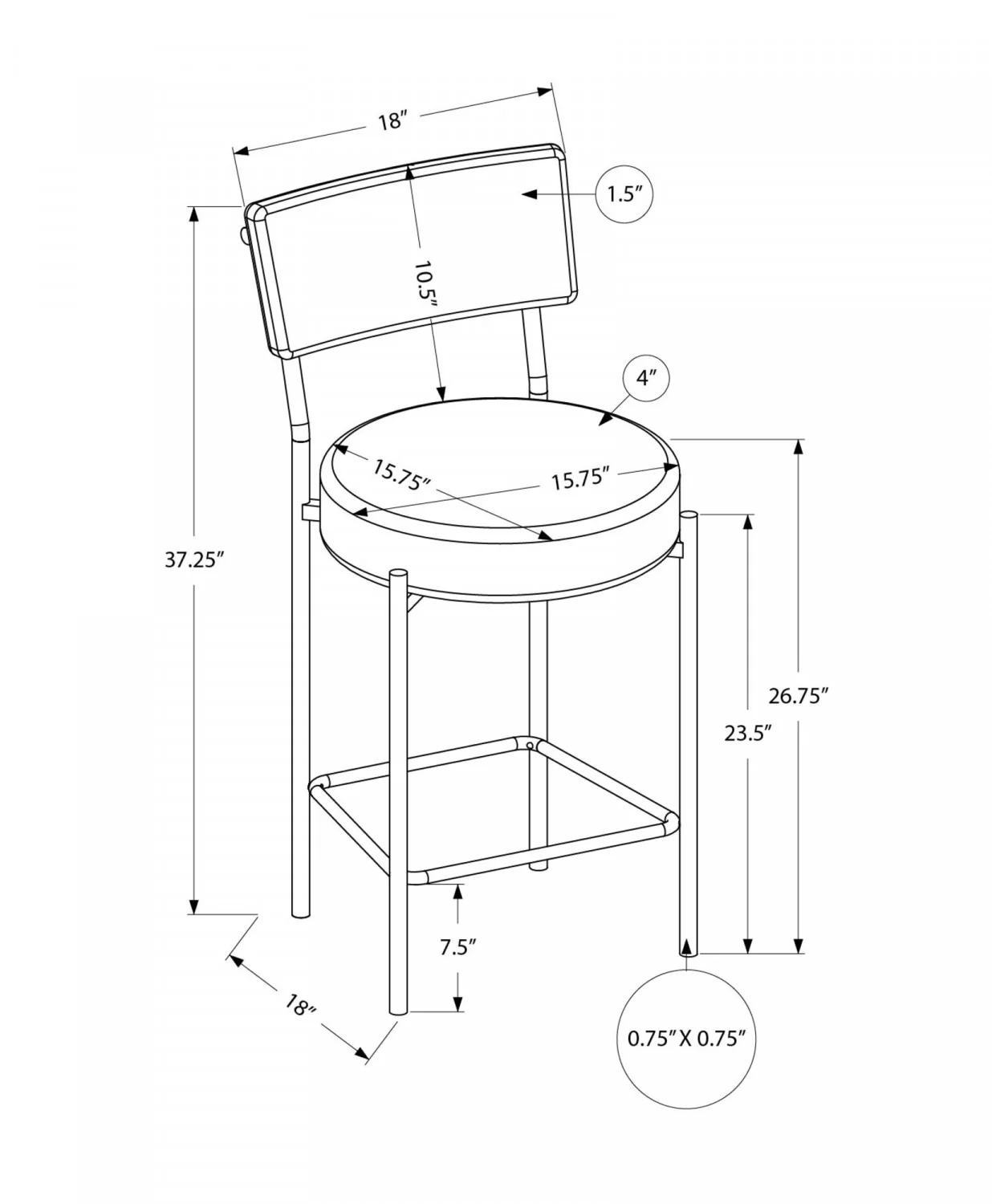 Robson Counter Stool - Grey/White - Set Of Two - Image 3
