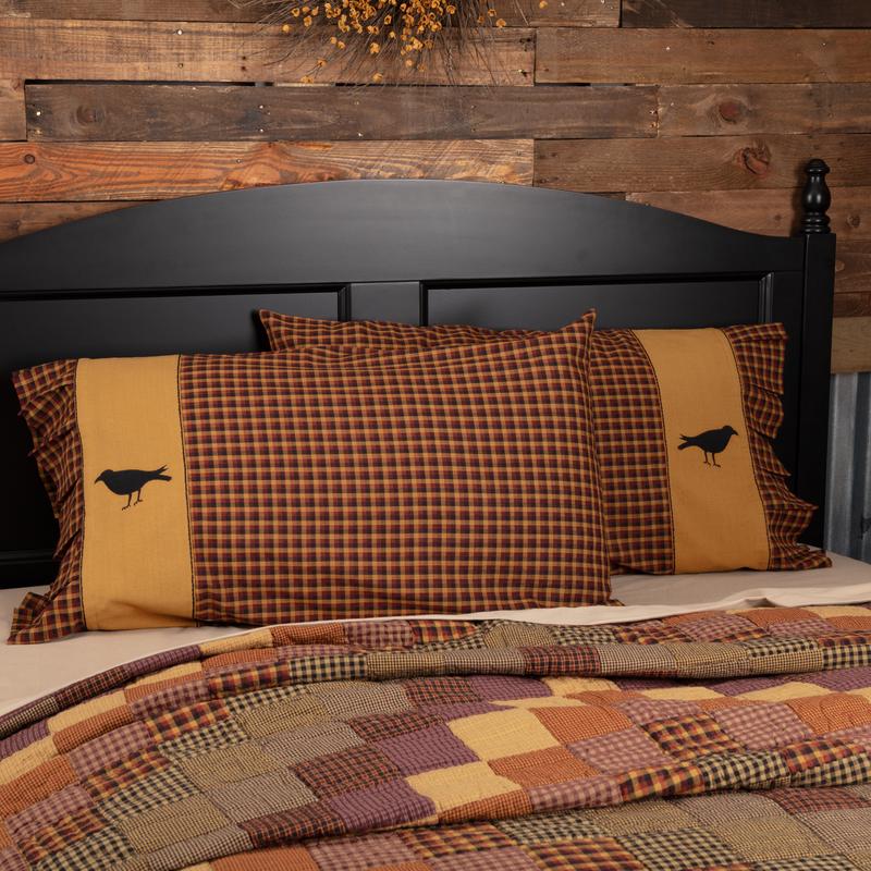 Roosevelt Standard Pillow Case - Burgundy/Mustard - Set of 2 - Image 2