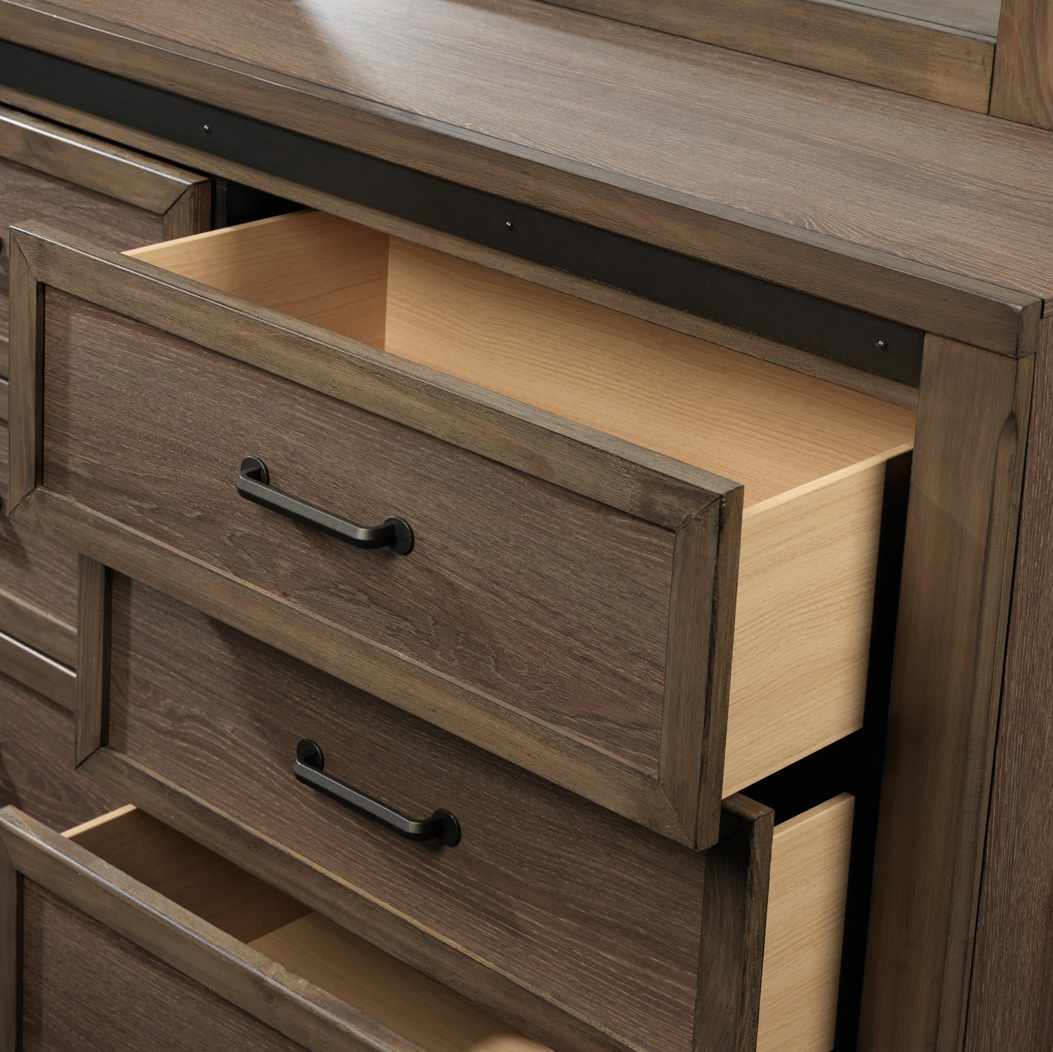 Rossco 6-Drawer Dresser - Rustic Oak - Image 3