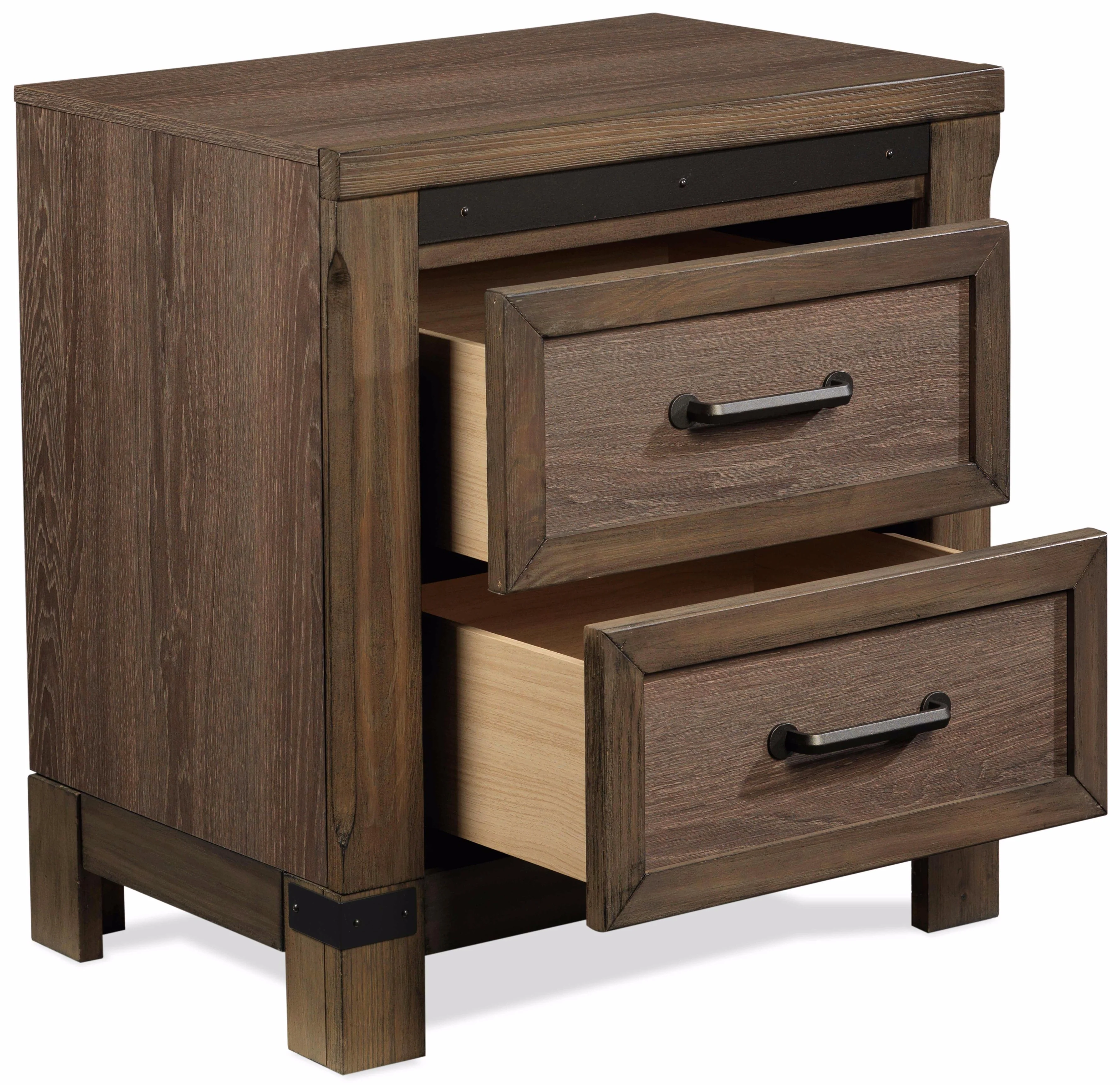 Rossco Night Table - Rustic Oak - Image 2