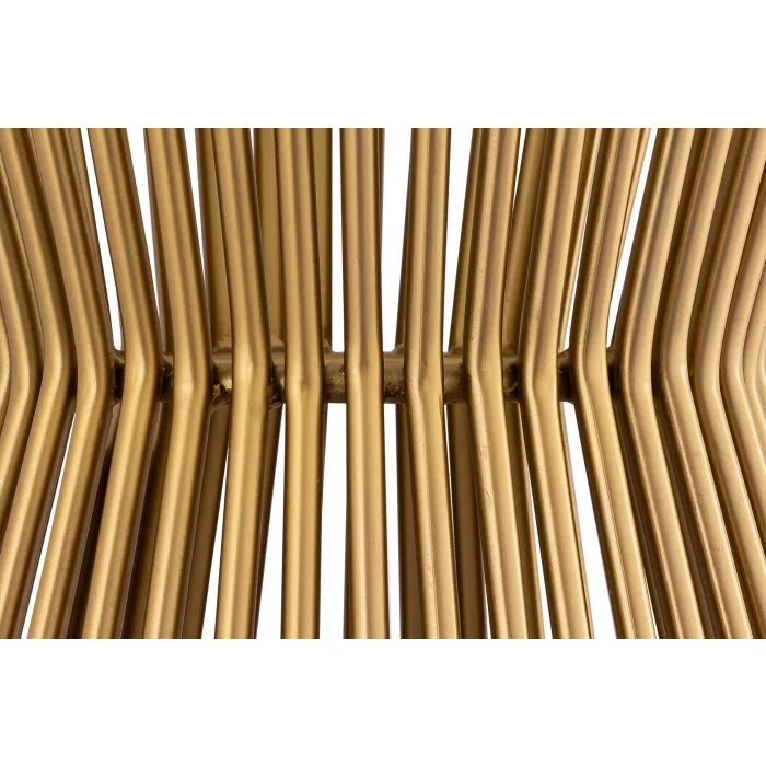 Rossio Pedestal Glass End Table - Satin Gold - Image 5