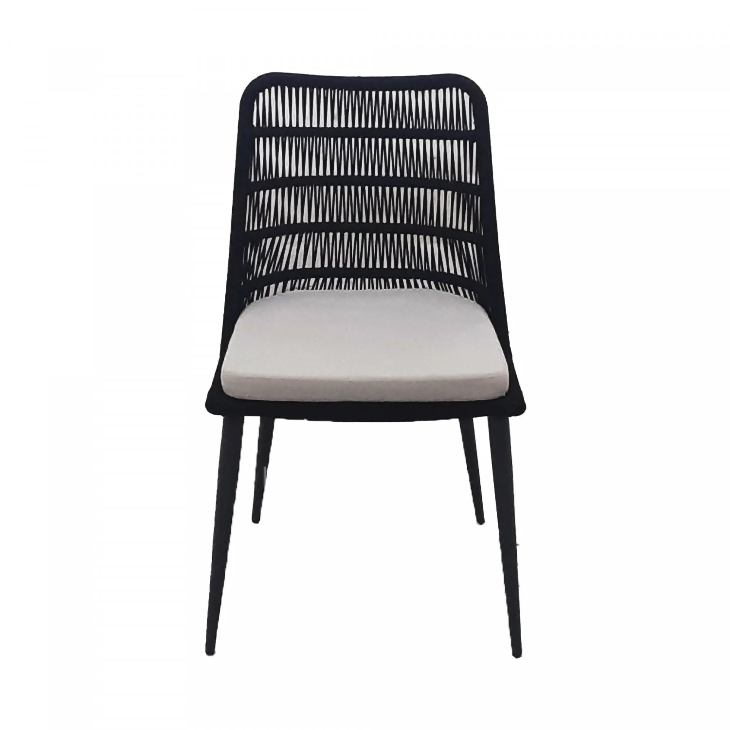 Rousseau Outdoor Dining Chair - Black/Ivory