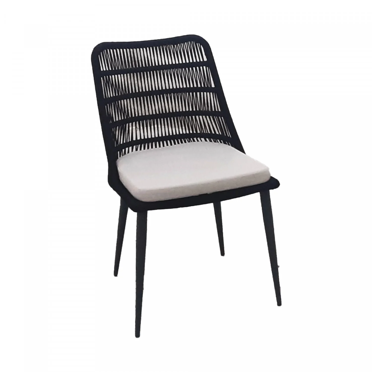 Rousseau Outdoor Dining Chair - Black/Ivory - Image 2