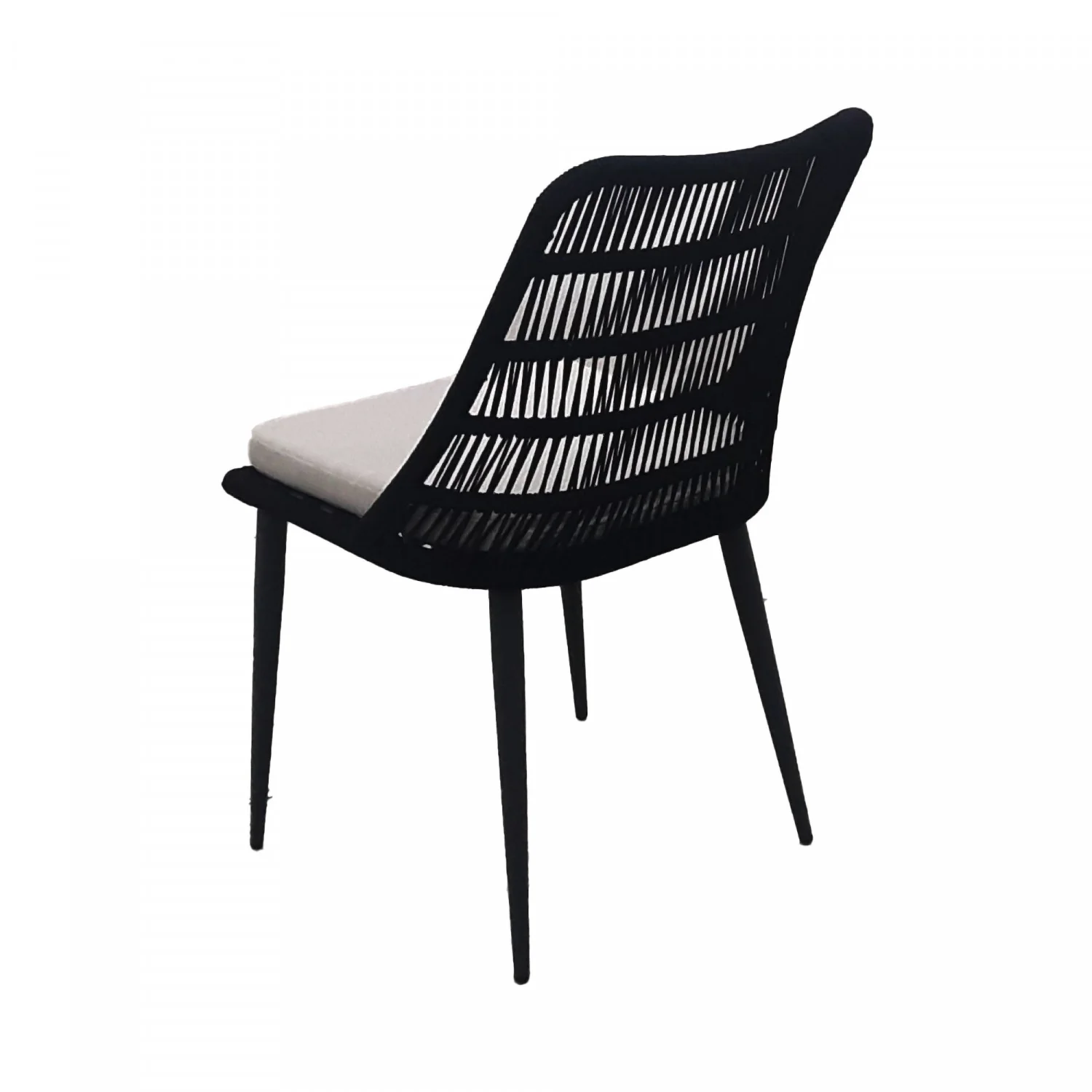 Rousseau Outdoor Dining Chair - Black/Ivory - Image 4