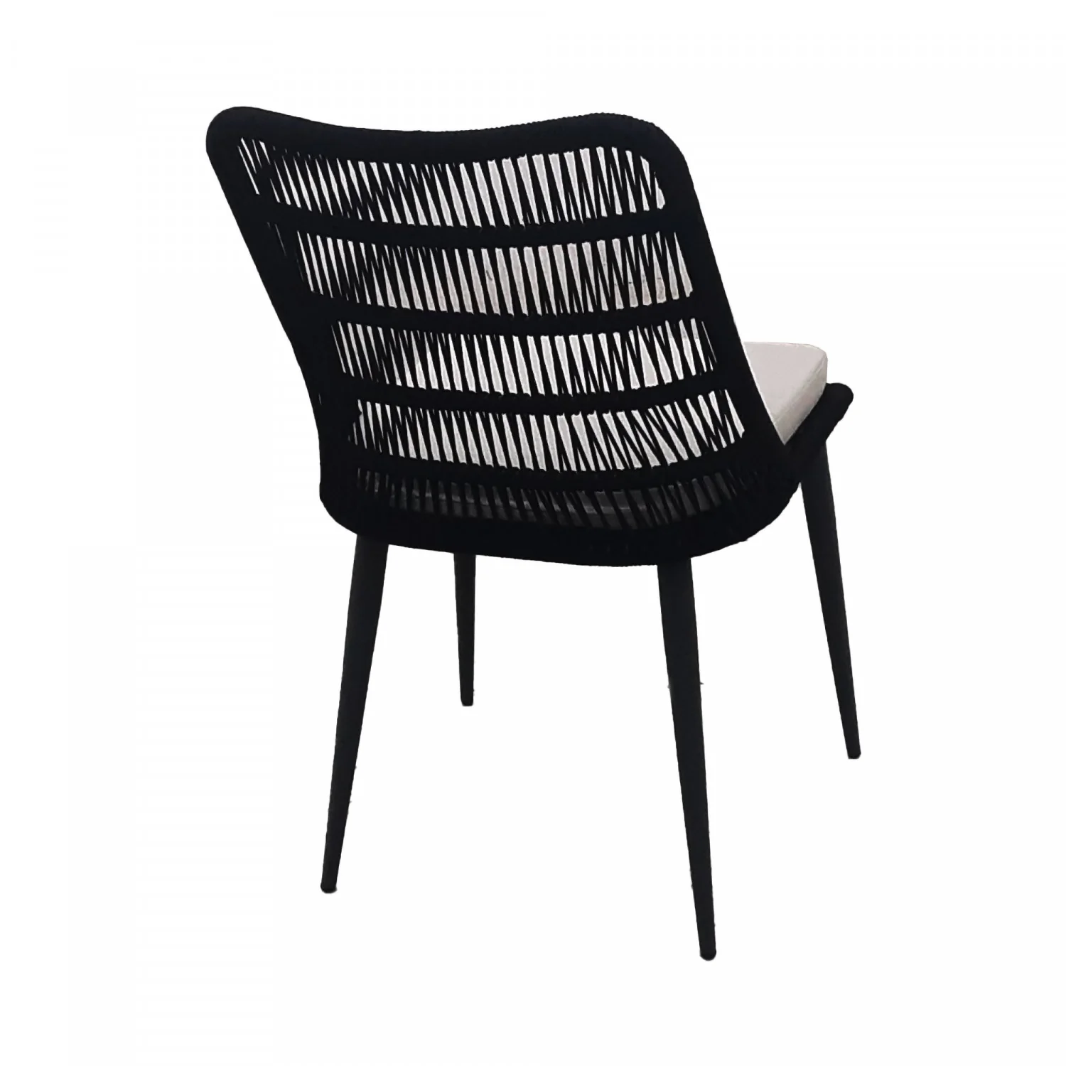 Rousseau Outdoor Dining Chair - Black/Ivory - Image 6