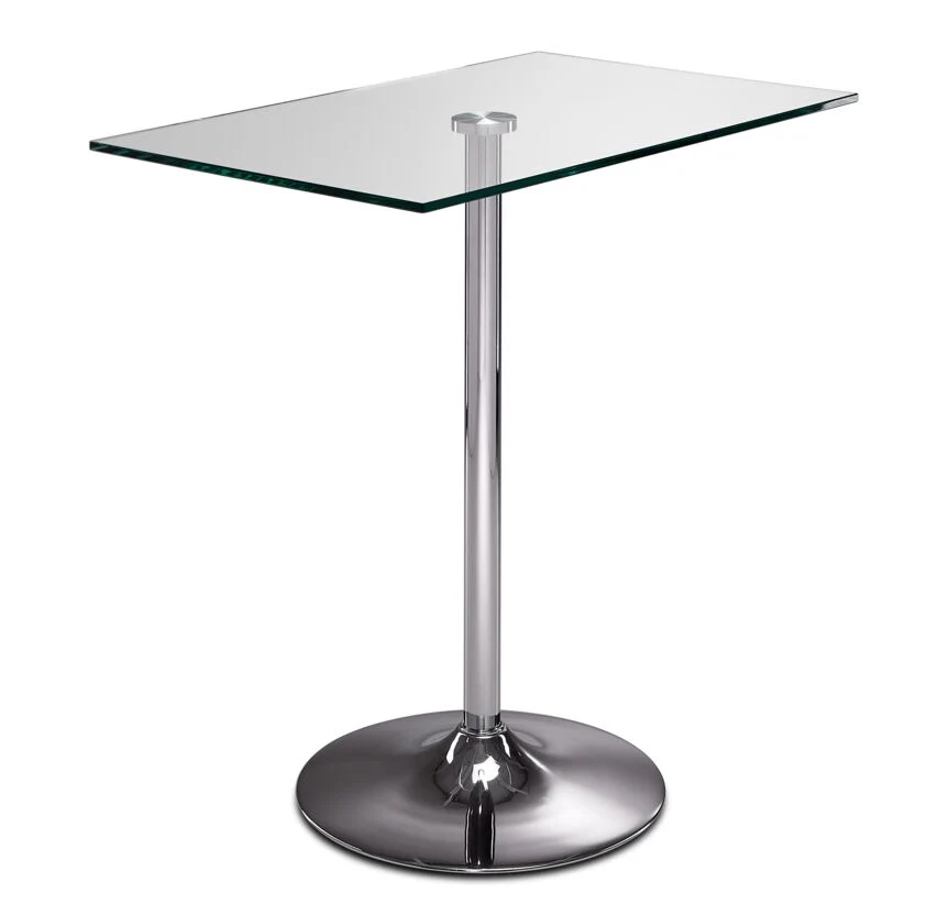 Roxanne 3-Piece Counter Height Rectangular Dining Set - Glass, Chrome, White - Image 3