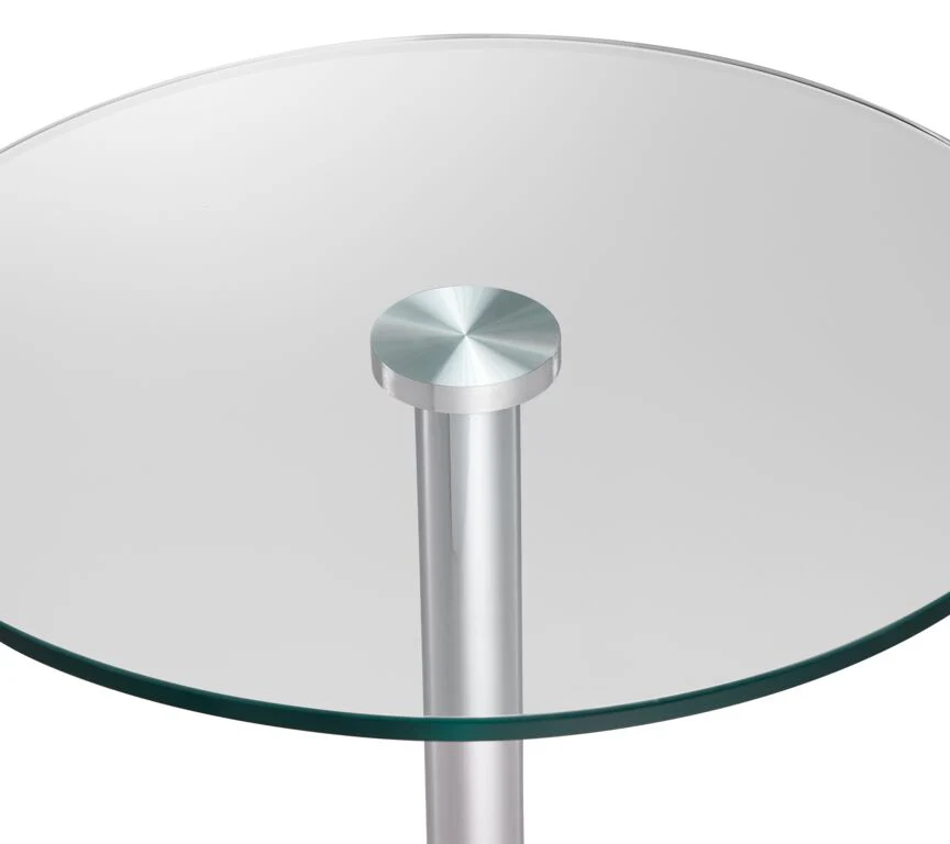 Roxanne Counter Height Round Dining Table - Glass, Chrome - Image 2
