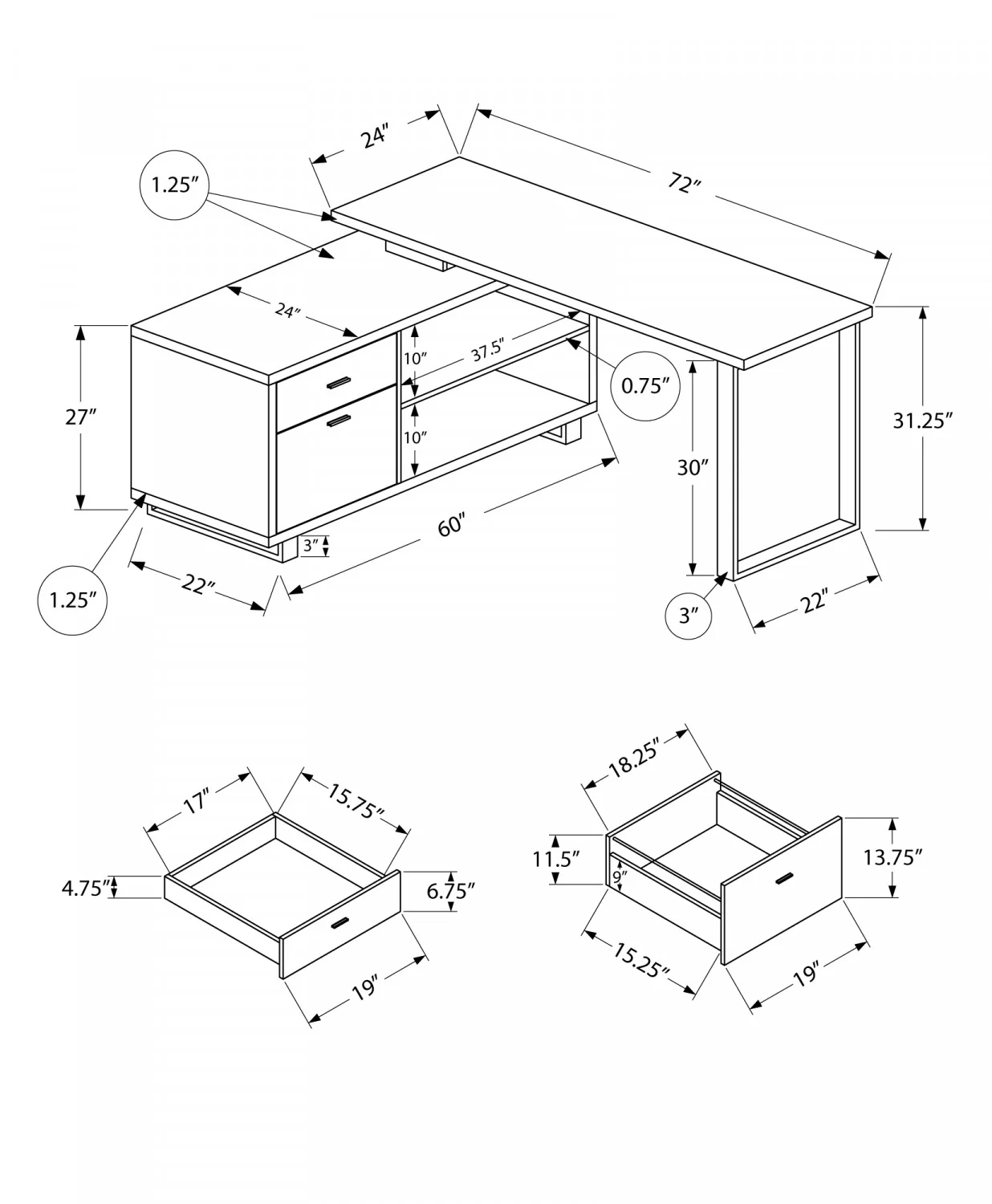 Runo Desk - Concrete Grey - Image 3