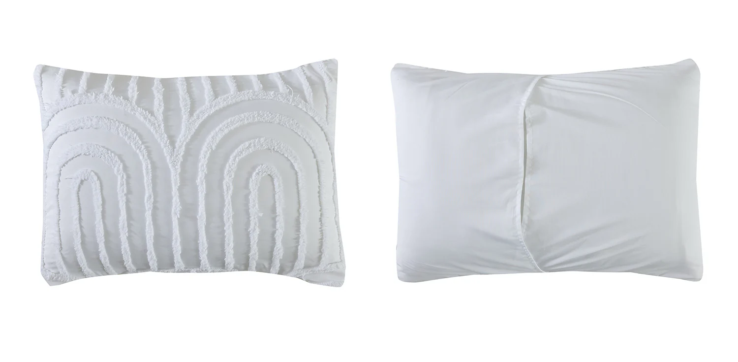 Rustic Charm 5-Piece King Comforter Set - White - Image 3