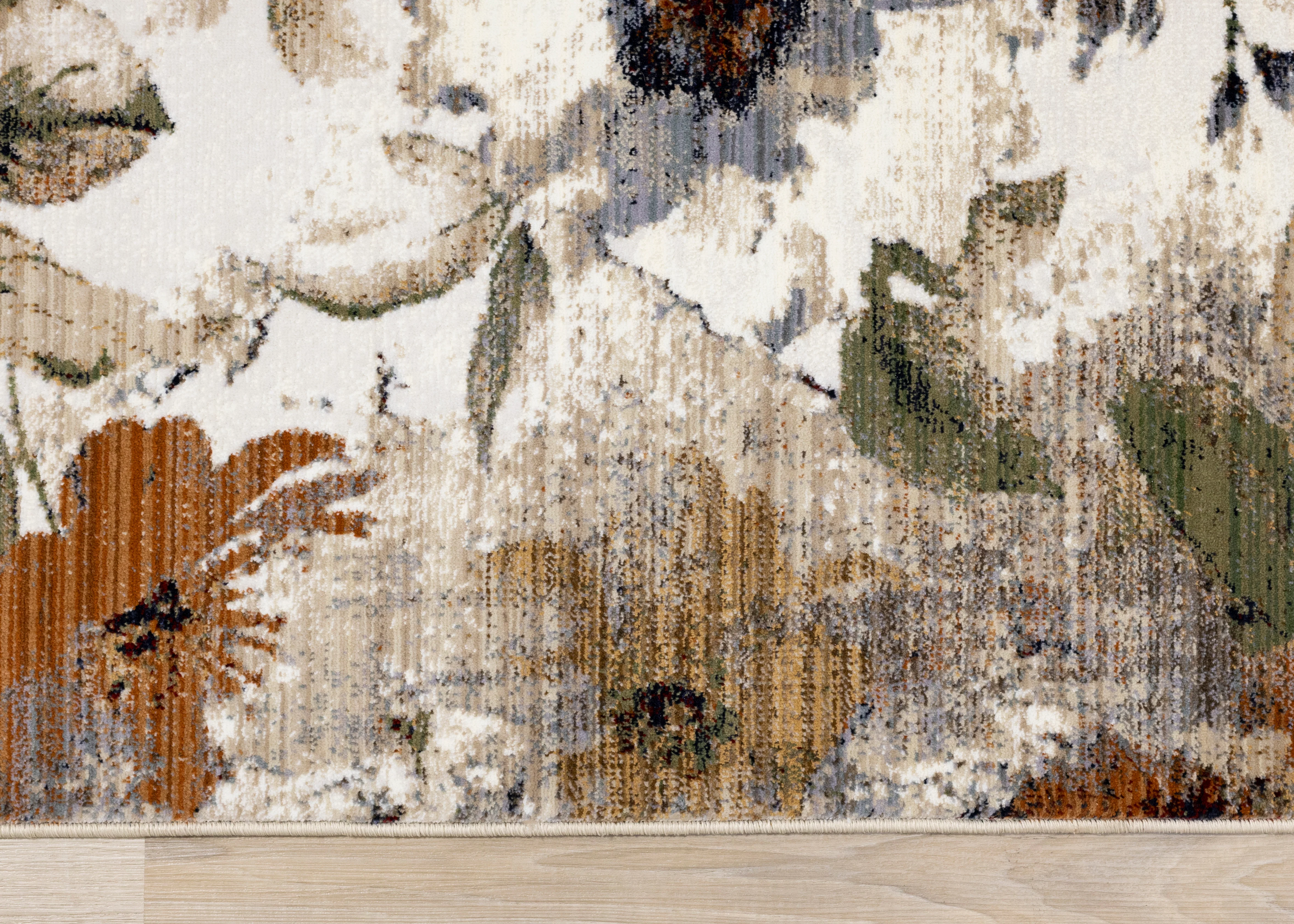Rustic Garden 7'10" x 10'2" Warm Toned Floral Print Area Rug - Cream - Image 7