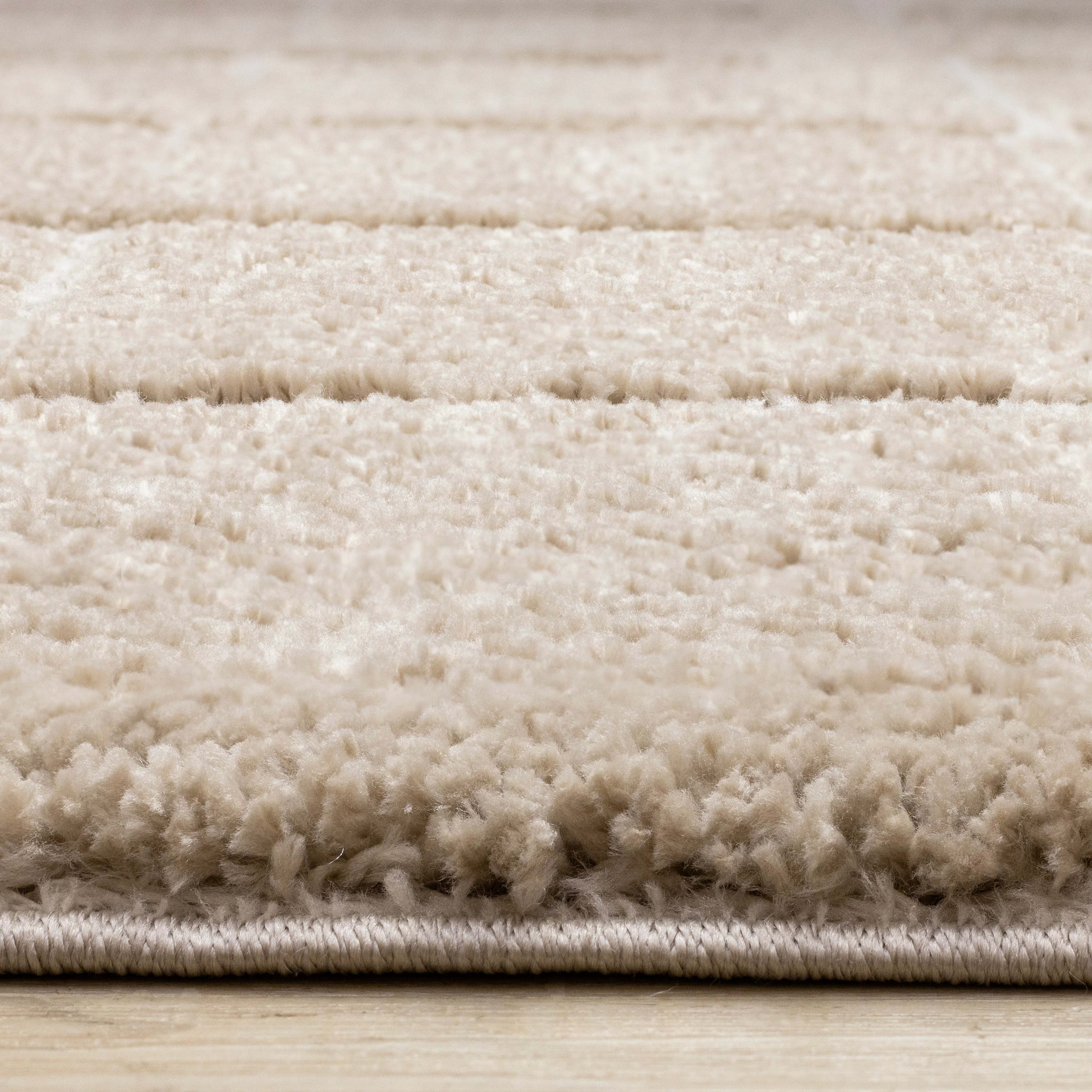 Sable Grid 7'10" x 10'6" Broken Grid Pattern Area Rug - Light Brown, Cream - Image 3