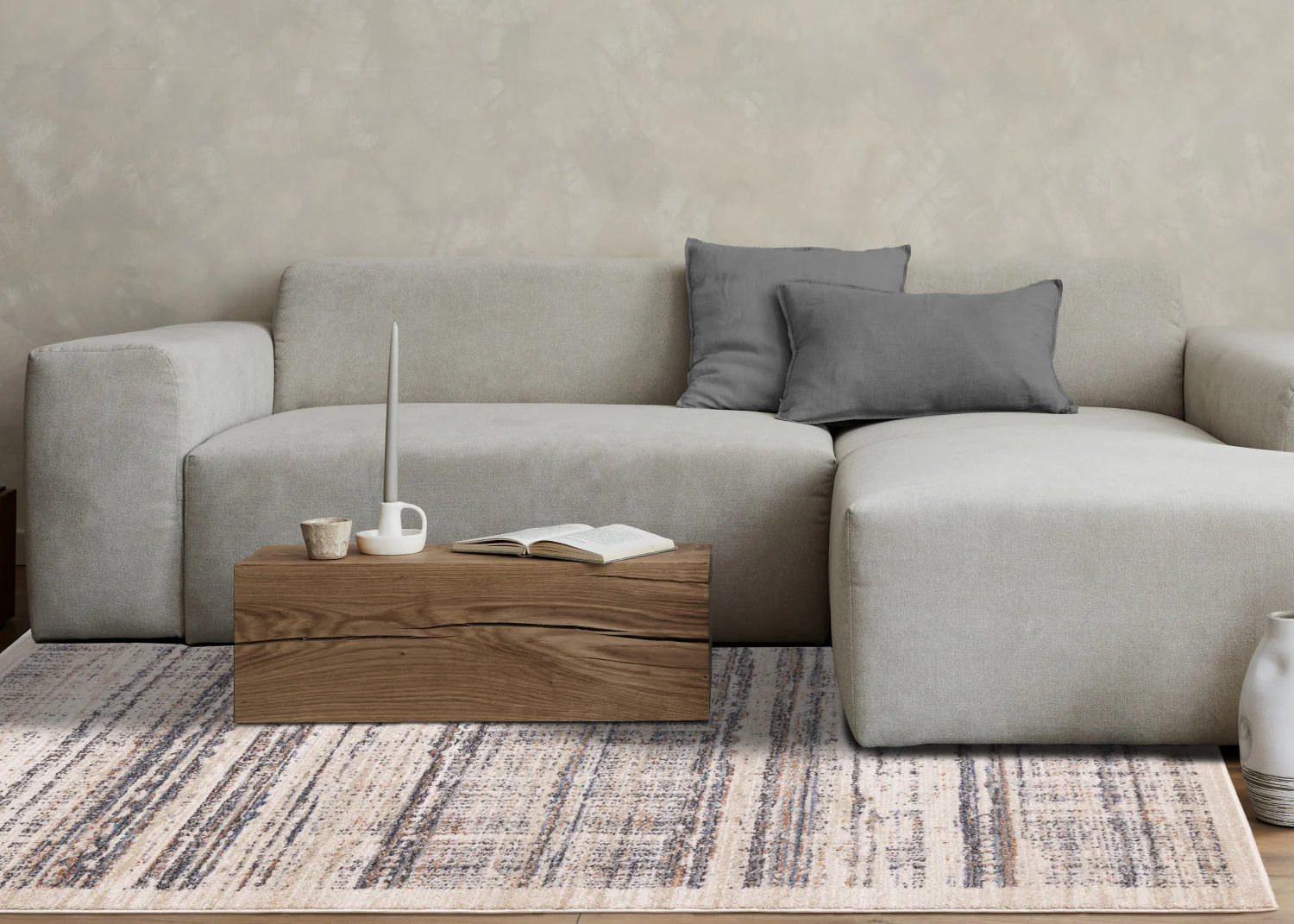 Sadie Casual Contemporary Area Rug - 8' X 11' - Grey/Beige - Image 3