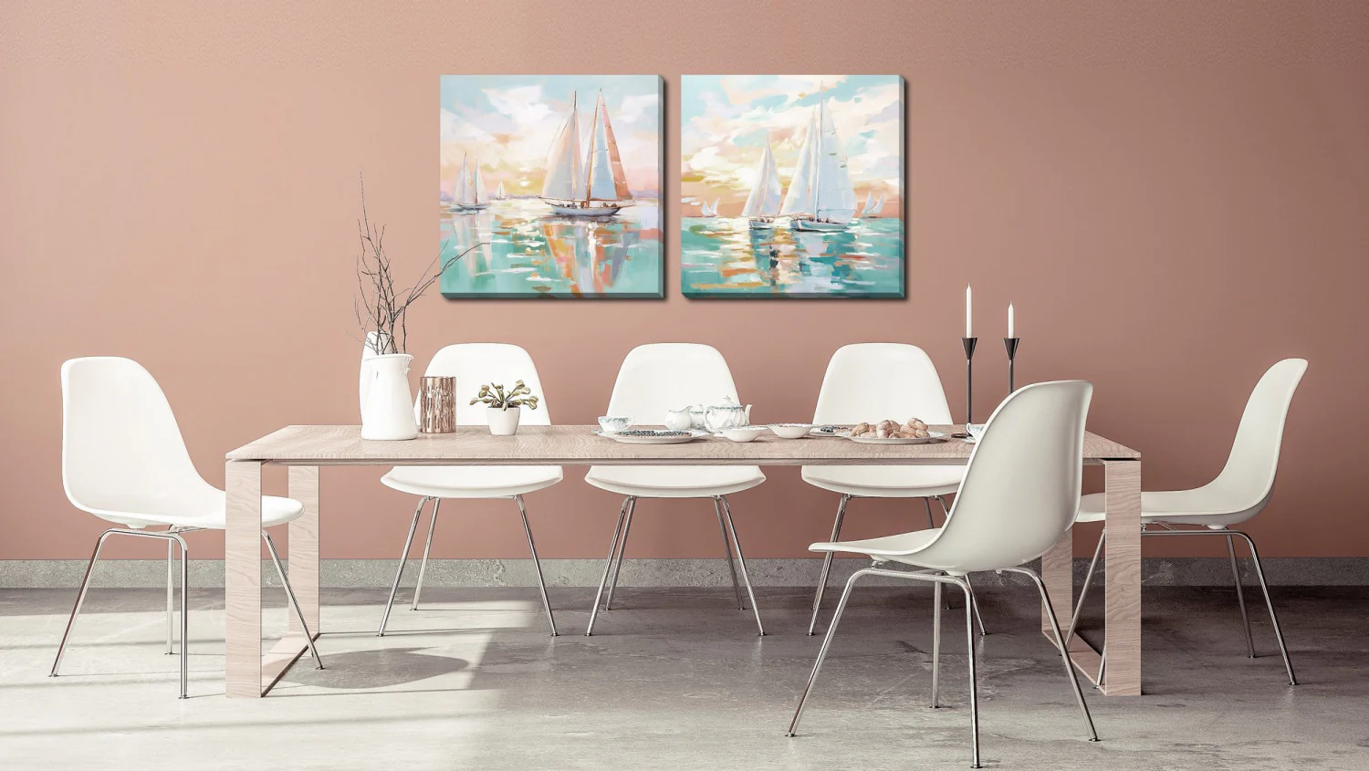 Sailboat Glow II Wall Art - Blue/Orange - 24 X 24 - Image 2