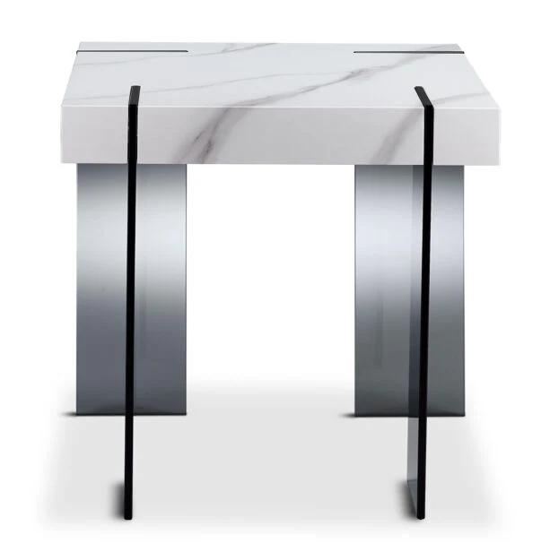 Salerno End Table - White and Black - Image 2