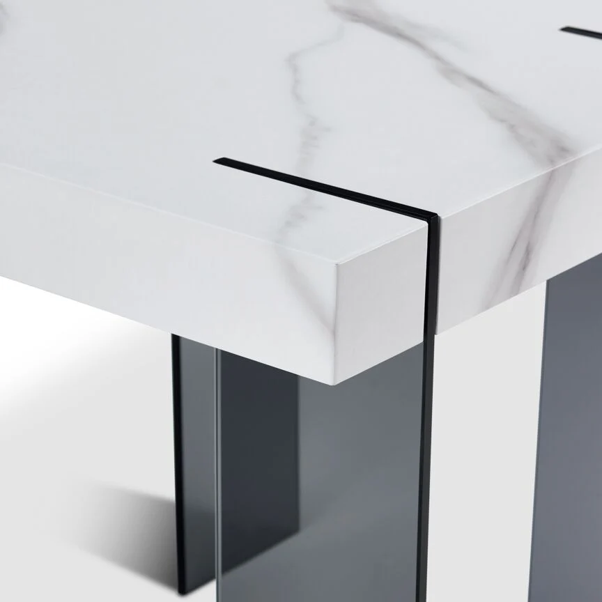 Salerno End Table - White and Black - Image 3