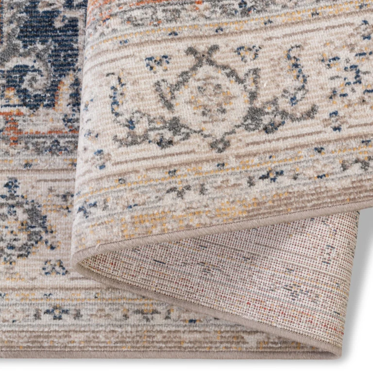 Salsa Medallion Outdoor Rug - 6' x 9' - Orange/Blue - Image 2