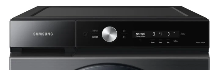 Samsung BESPOKE Black Stainless Front-Load Washer with SuperSpeed and AI Smart Dial (6.1 cu. ft.) - WF53BB8700AVUS - Image 3