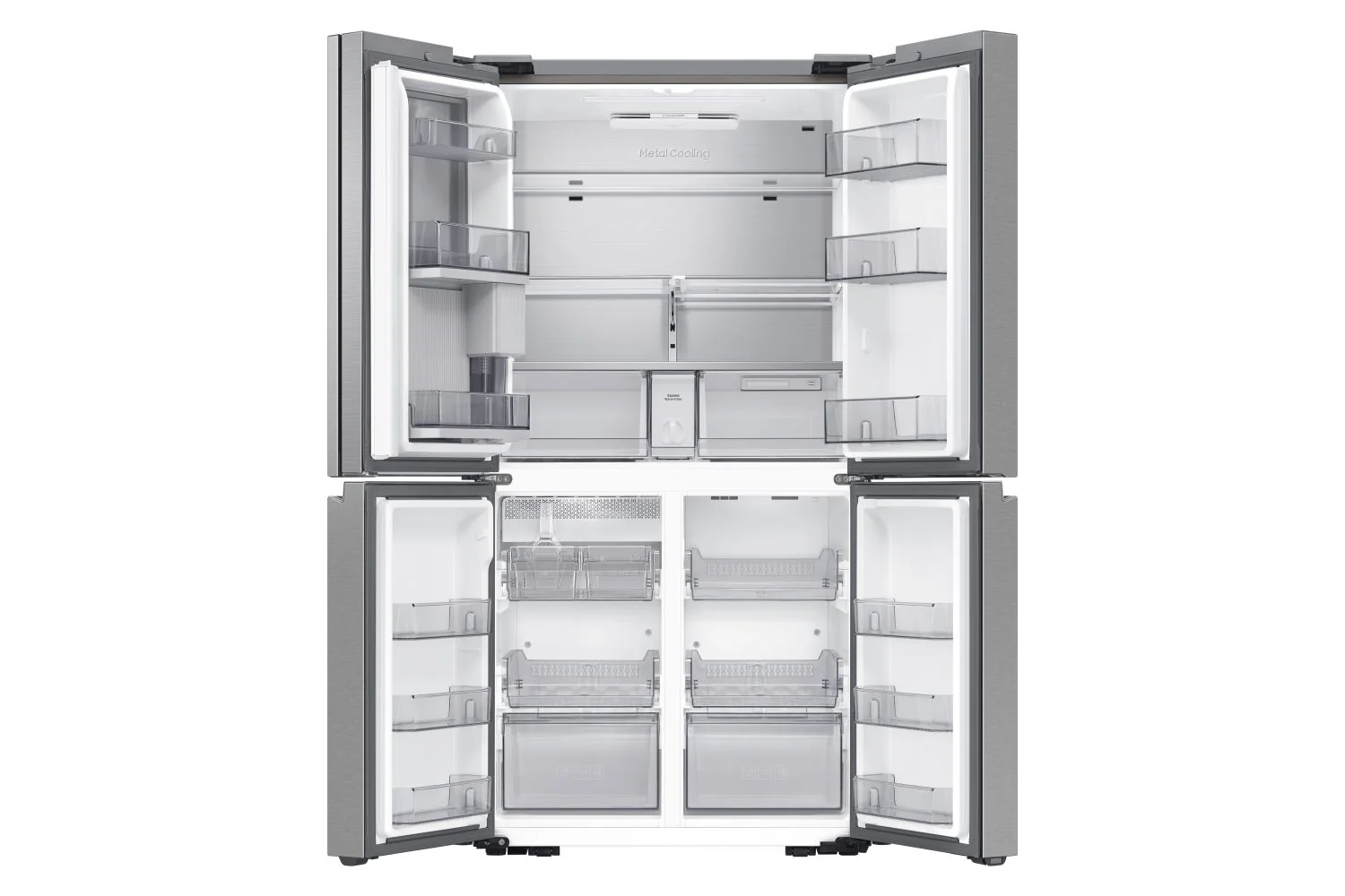 Samsung BESPOKE 36" 22.8 Cu. Ft. Stainless Steel 4-Door Flex French Door Refrigerator with Beverage Center -RF23DG9600SRAC - Image 4