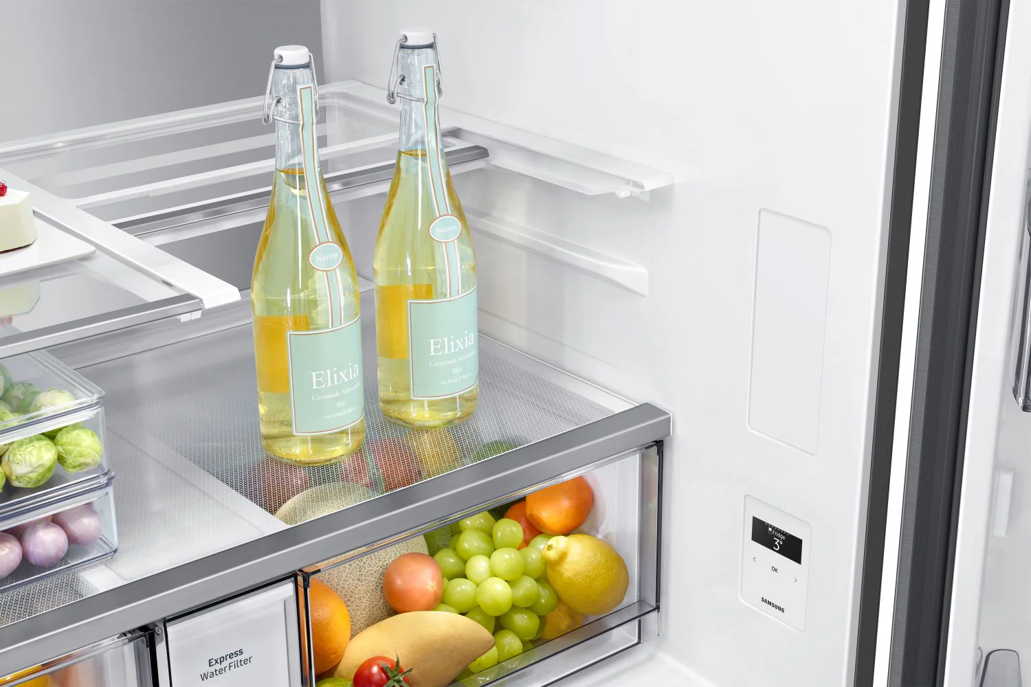 Samsung BESPOKE 36" 22.8 Cu. Ft. Stainless Steel 4-Door Flex French Door Refrigerator with Beverage Center -RF23DG9600SRAC - Image 6