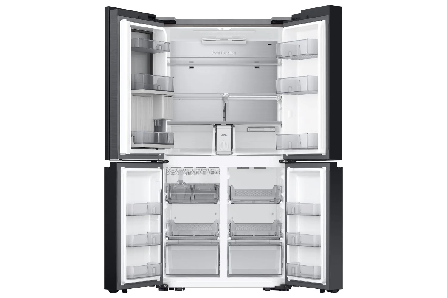 Samsung BESPOKE 36" 29 Cu. Ft. Stainless Steel 4-Door Flex French Door Refrigerator with Beverage Center - RF29DB9600QLAA - Image 2