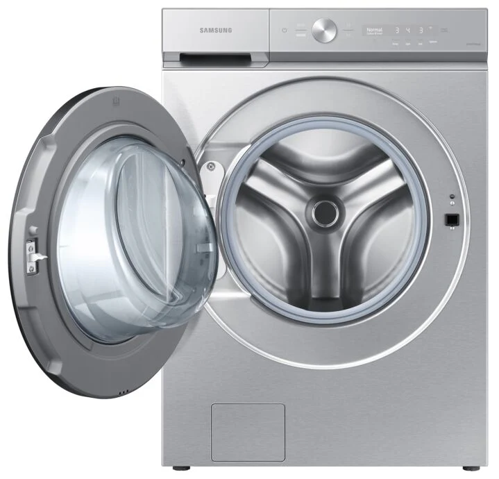 Samsung BESPOKE Stainless Steel Front-Load Washer with SuperSpeed and AI Smart Dial (6.1 cu. ft.) - WF53BB8700ATUS - Image 3