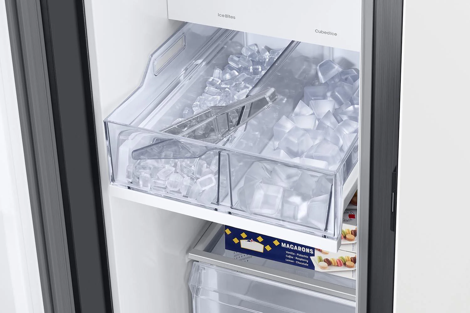 Samsung BESPOKE 36" 22.6 Cu. Ft. White Glass Side-by-Side Refrigerator with Beverage Center - RS23CB760012AA - Image 7