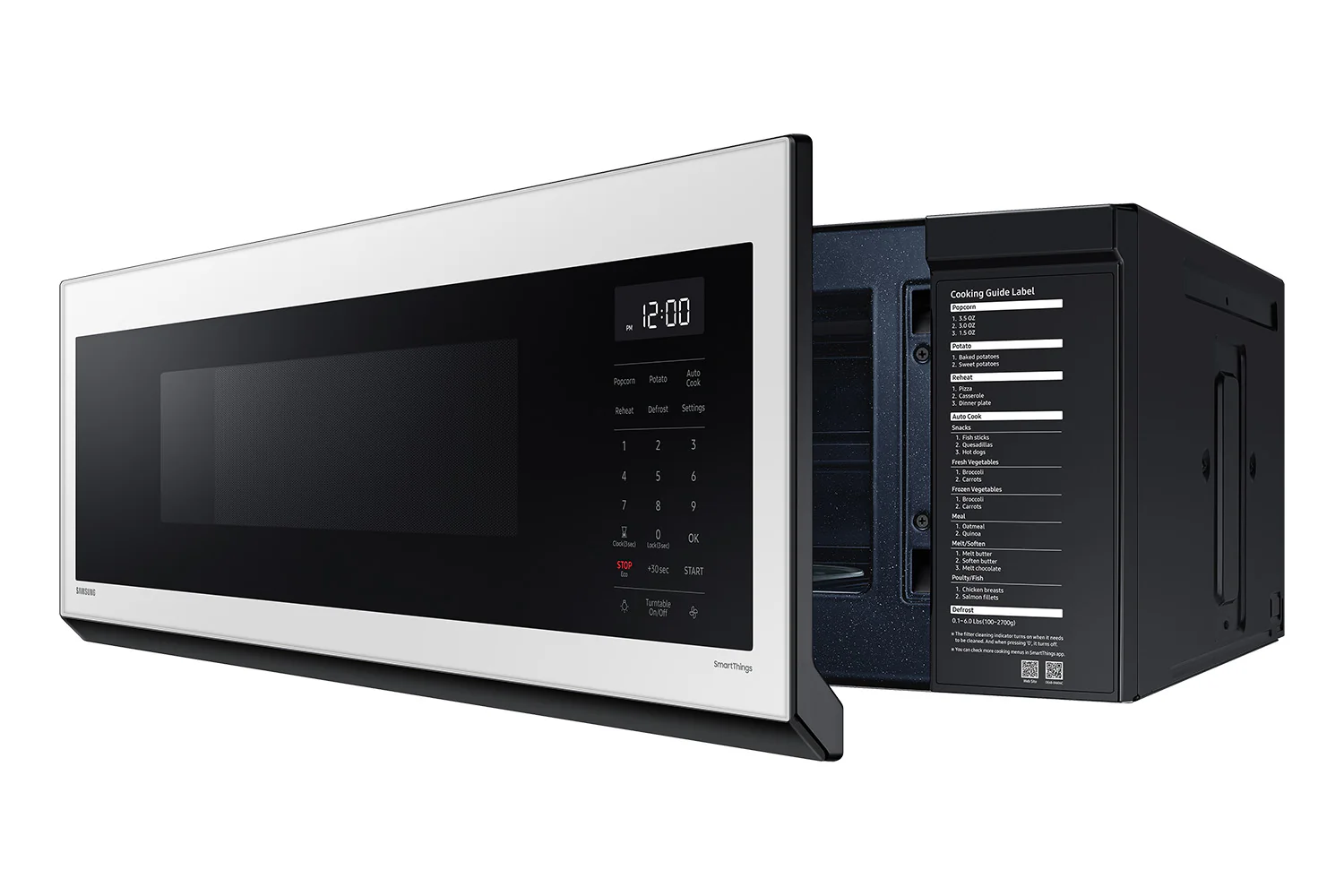 Samsung BESPOKE White Glass Over the Range Microwave (1.1 cu. ft) - ME11CB751012AC - Image 4